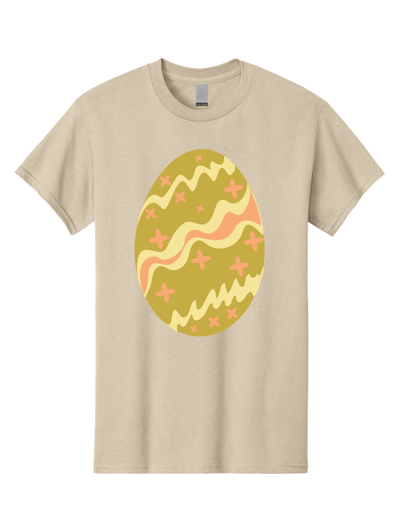 Easter-Egg-4 Men'S Graphic Tee, 100% Cotton, Comfortable Casual Summer Wear, Machine Washable, Easter Egg, Pastel Colors, Wavy Lines, Pink Crosses, Decorated Egg, Spring Theme, Festive Design, Easter Decoration, Egg Hunt Aac674 10