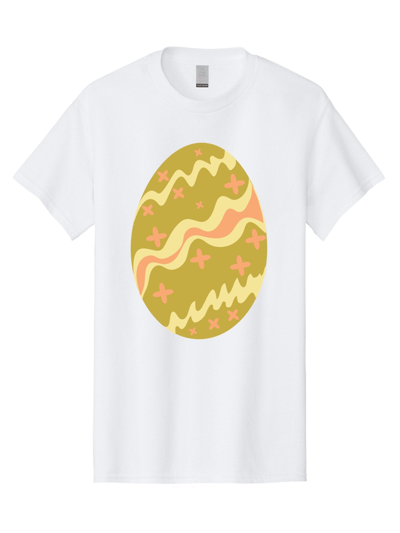 Easter-Egg-4 Men'S Graphic Tee, 100% Cotton, Comfortable Casual Summer Wear, Machine Washable, Easter Egg, Pastel Colors, Wavy Lines, Pink Crosses, Decorated Egg, Spring Theme, Festive Design, Easter Decoration, Egg Hunt Aac674 15