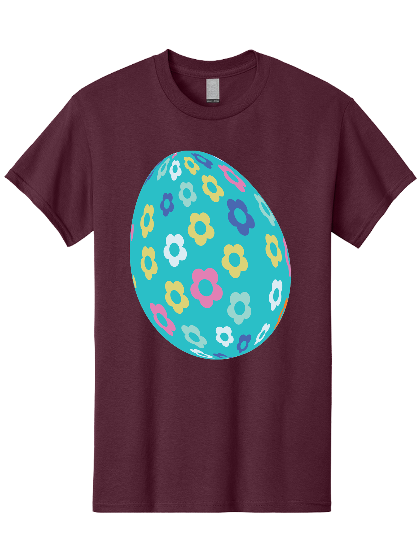 Easter-Egg-Flowers Men'S Graphic Tee, 100% Cotton, Comfortable Casual Summer Wear, Machine Washable, Easter Egg Decoration, Floral Pattern, Colorful Flowers, Pastel Colors, Spring Theme, Easter Celebration, Festive Design, Decorative Egg, Aac675