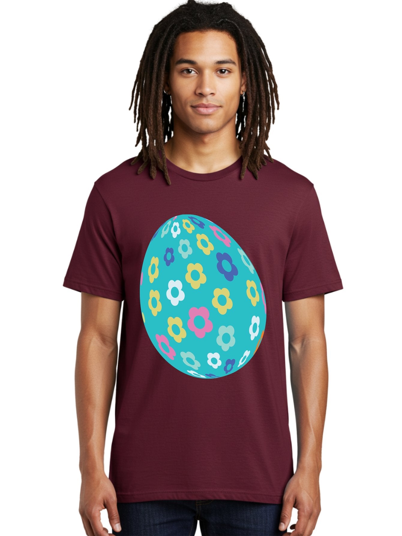 Easter-Egg-Flowers Men'S Graphic Tee, 100% Cotton, Comfortable Casual Summer Wear, Machine Washable, Easter Egg Decoration, Floral Pattern, Colorful Flowers, Pastel Colors, Spring Theme, Easter Celebration, Festive Design, Decorative Egg, Aac675 29