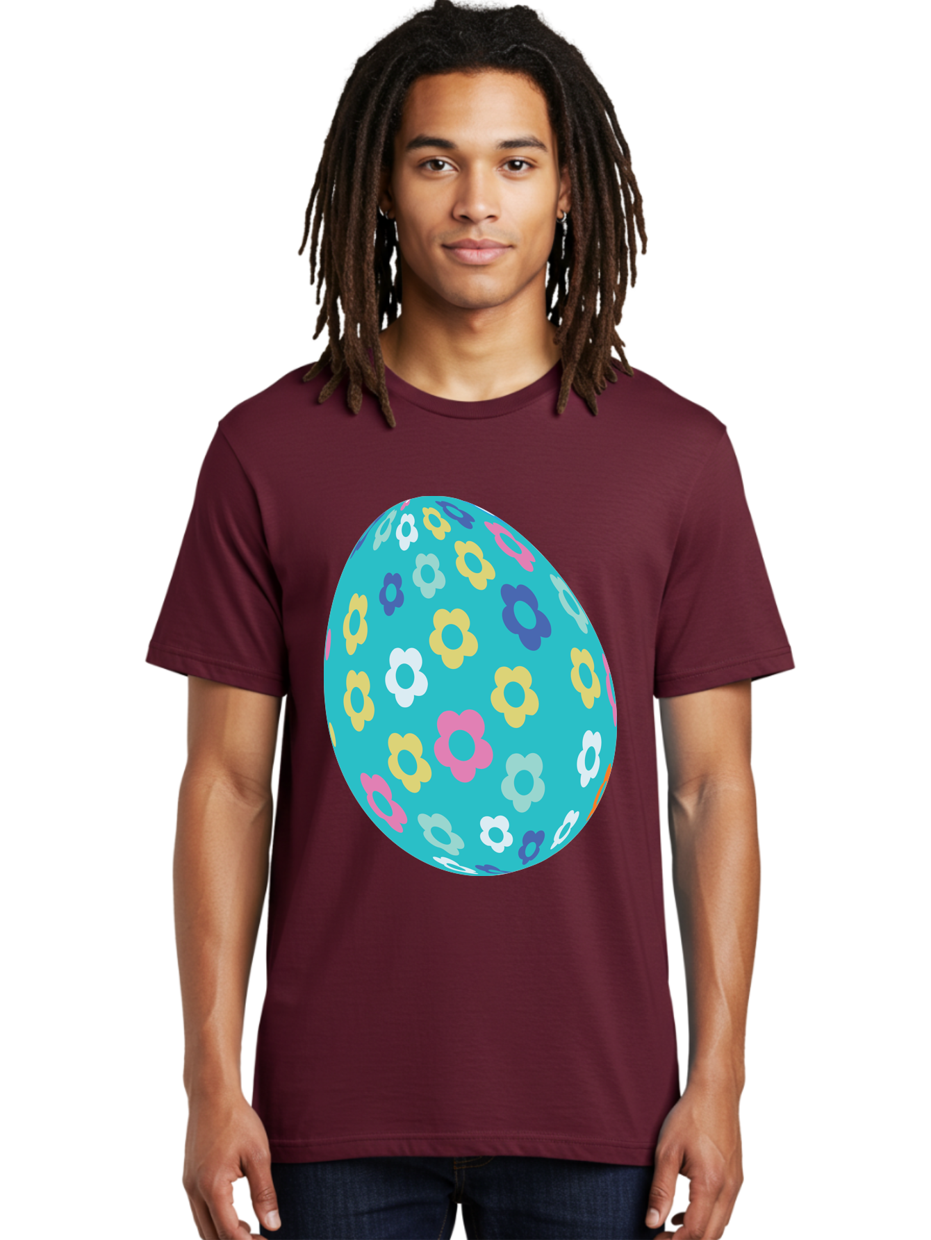 Easter-Egg-Flowers Men'S Graphic Tee, 100% Cotton, Comfortable Casual Summer Wear, Machine Washable, Easter Egg Decoration, Floral Pattern, Colorful Flowers, Pastel Colors, Spring Theme, Easter Celebration, Festive Design, Decorative Egg, Aac675 3