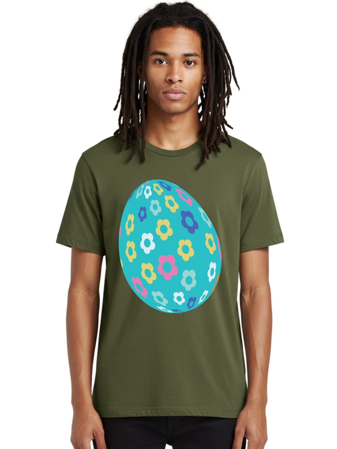 Easter-Egg-Flowers Men'S Graphic Tee, 100% Cotton, Comfortable Casual Summer Wear, Machine Washable, Easter Egg Decoration, Floral Pattern, Colorful Flowers, Pastel Colors, Spring Theme, Easter Celebration, Festive Design, Decorative Egg, Aac675 26