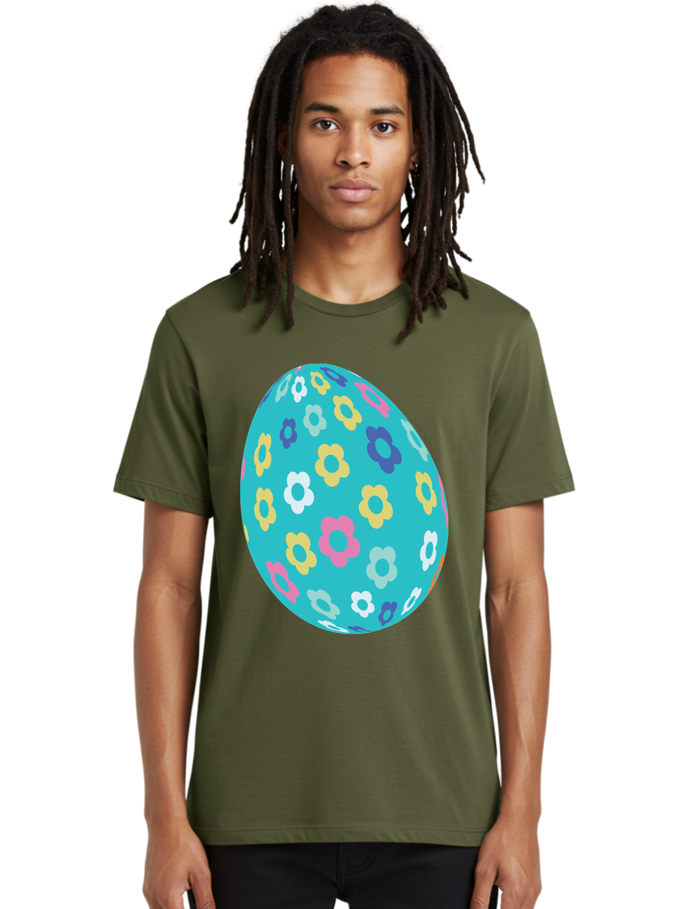 Easter-Egg-Flowers Men'S Graphic Tee, 100% Cotton, Comfortable Casual Summer Wear, Machine Washable, Easter Egg Decoration, Floral Pattern, Colorful Flowers, Pastel Colors, Spring Theme, Easter Celebration, Festive Design, Decorative Egg, Aac675 9
