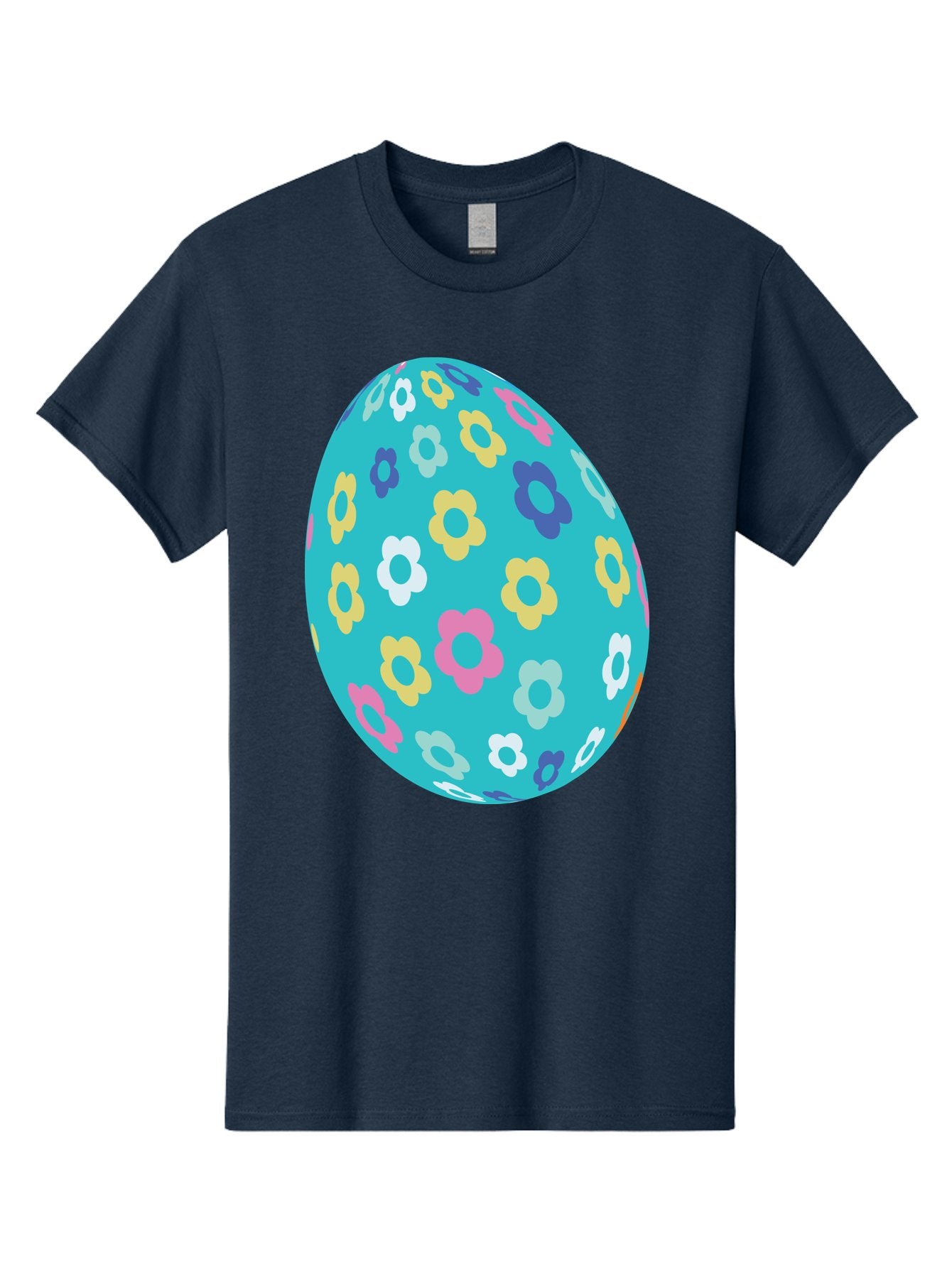 Easter-Egg-Flowers Men'S Graphic Tee, 100% Cotton, Comfortable Casual Summer Wear, Machine Washable, Easter Egg Decoration, Floral Pattern, Colorful Flowers, Pastel Colors, Spring Theme, Easter Celebration, Festive Design, Decorative Egg, Aac675