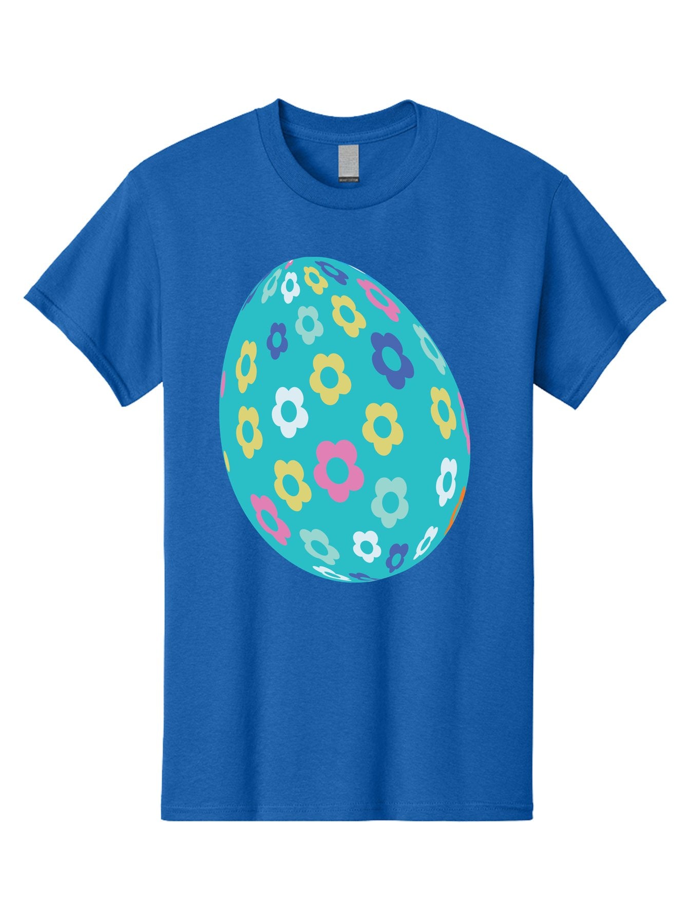 Easter-Egg-Flowers Men'S Graphic Tee, 100% Cotton, Comfortable Casual Summer Wear, Machine Washable, Easter Egg Decoration, Floral Pattern, Colorful Flowers, Pastel Colors, Spring Theme, Easter Celebration, Festive Design, Decorative Egg, Aac675 3