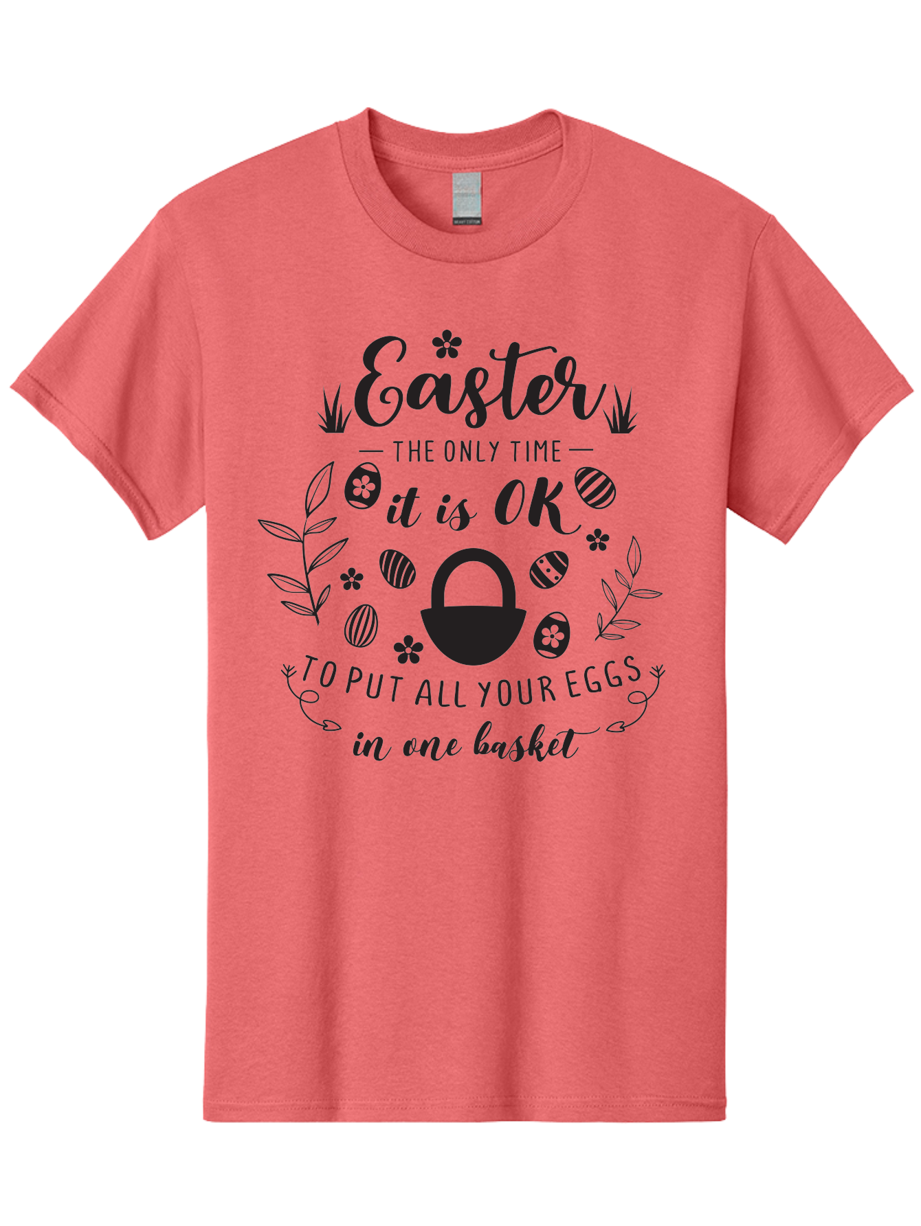 Easter-Eggs Men'S Graphic Tee, 100% Cotton, Comfortable Casual Summer Wear, Machine Washable, Easter Eggs, Egg Basket, Easter Basket, Egg Hunt, Spring Flowers, Easter Quote, Funny Easter, Easter Humor, Egg Decoration Aac677 27