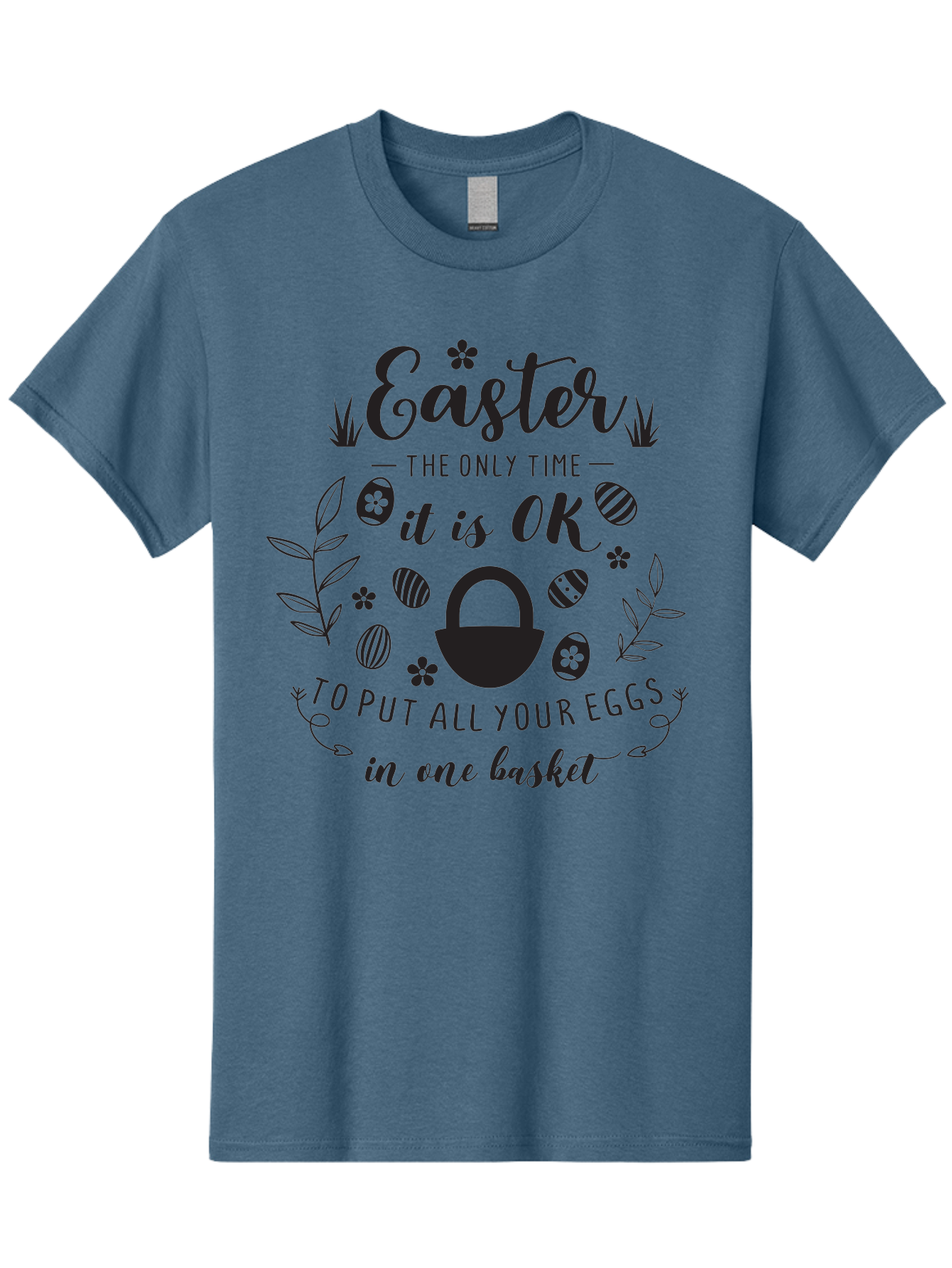 Easter-Eggs Men'S Graphic Tee, 100% Cotton, Comfortable Casual Summer Wear, Machine Washable, Easter Eggs, Egg Basket, Easter Basket, Egg Hunt, Spring Flowers, Easter Quote, Funny Easter, Easter Humor, Egg Decoration Aac677