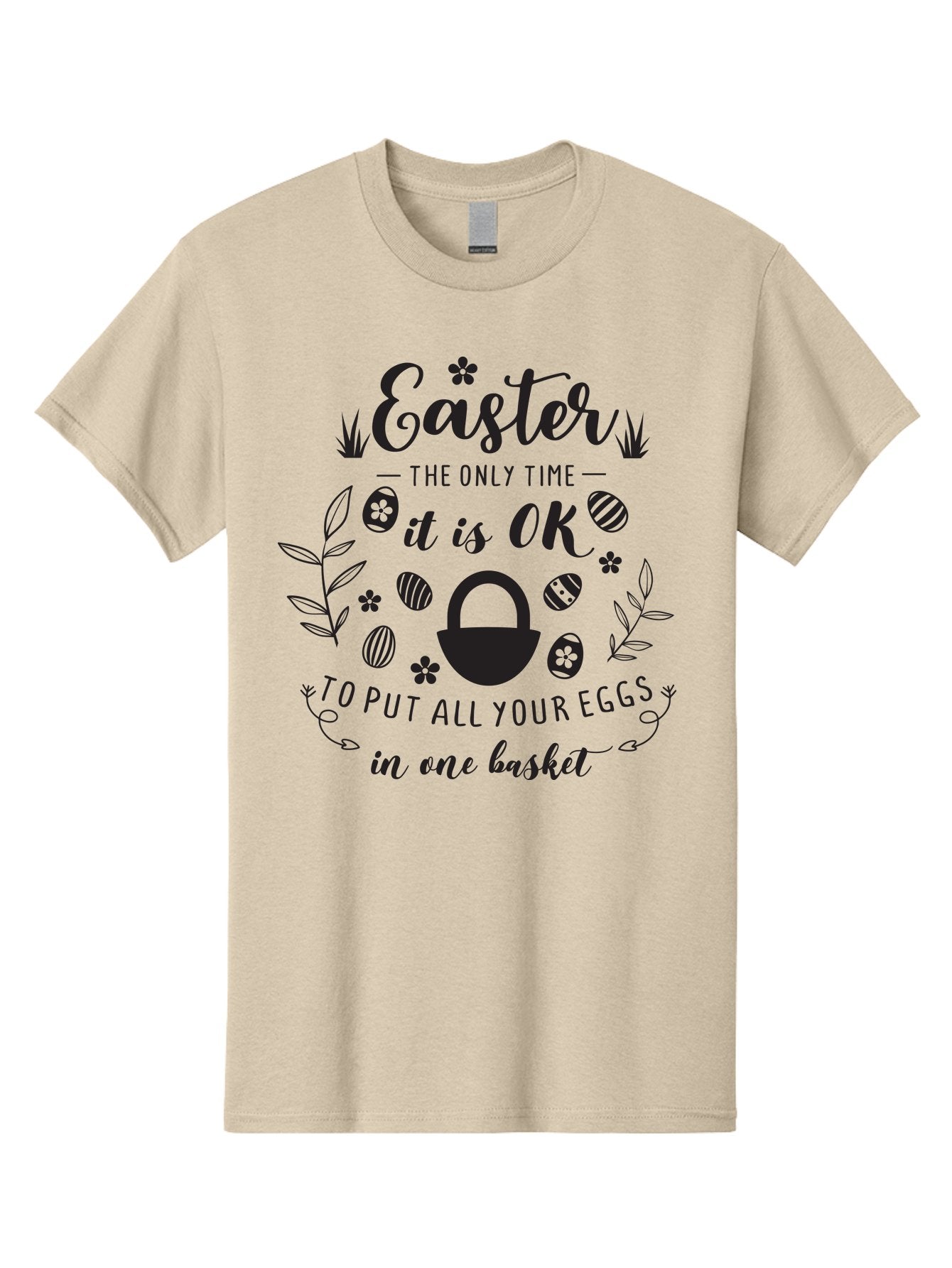 Easter-Eggs Men'S Graphic Tee, 100% Cotton, Comfortable Casual Summer Wear, Machine Washable, Easter Eggs, Egg Basket, Easter Basket, Egg Hunt, Spring Flowers, Easter Quote, Funny Easter, Easter Humor, Egg Decoration Aac677