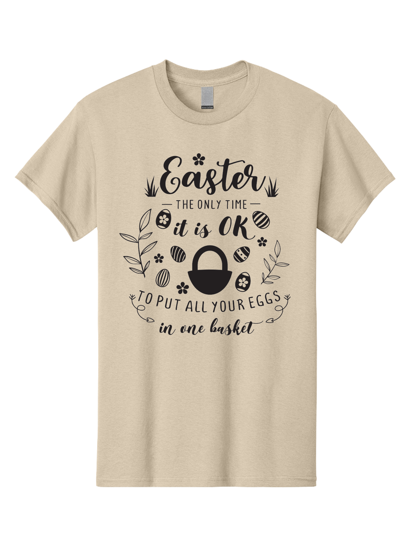 Easter-Eggs Men'S Graphic Tee, 100% Cotton, Comfortable Casual Summer Wear, Machine Washable, Easter Eggs, Egg Basket, Easter Basket, Egg Hunt, Spring Flowers, Easter Quote, Funny Easter, Easter Humor, Egg Decoration Aac677 21