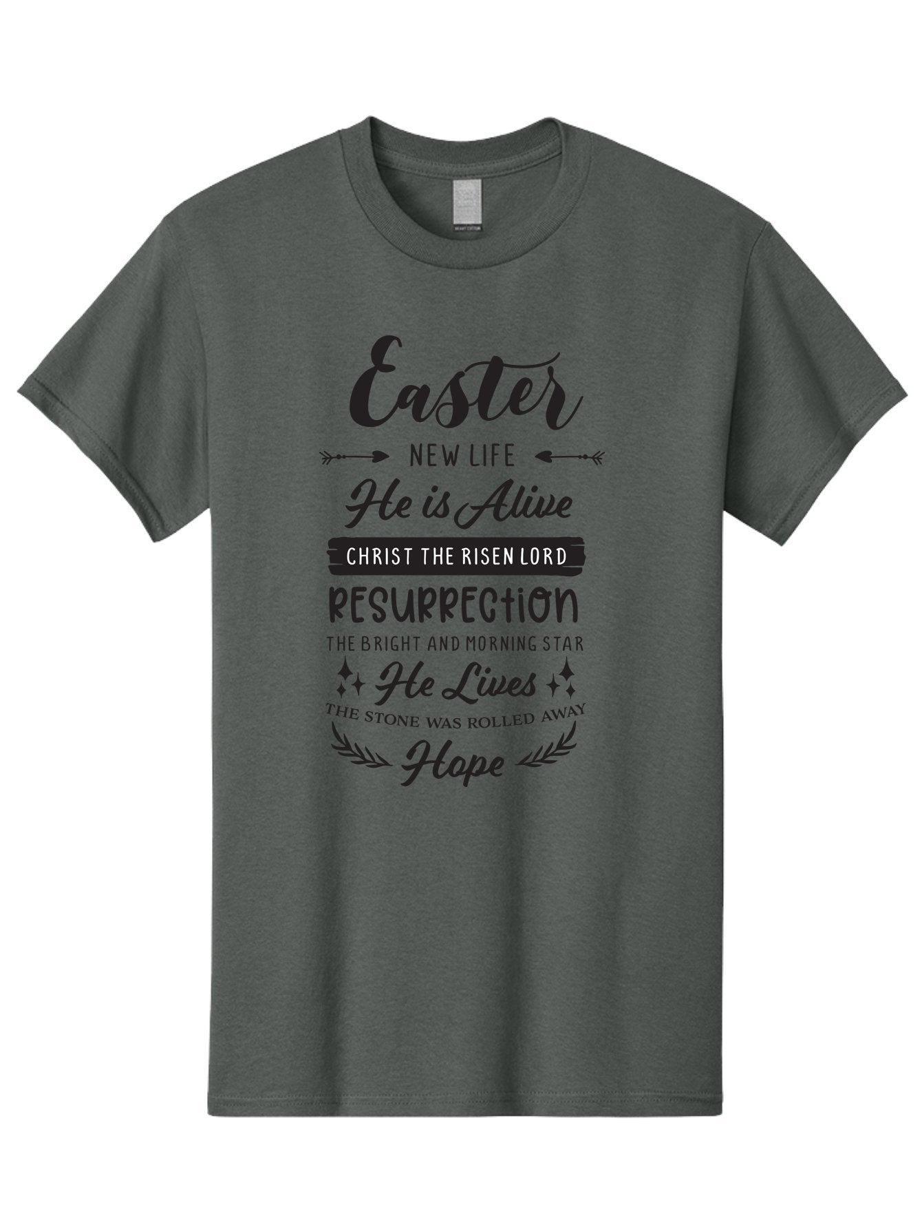 Easter Men'S Graphic Tee, 100% Cotton, Comfortable Casual Summer Wear, Machine Washable, Easter Message, He Is Alive, Christ The Risen Lord, Resurrection, New Life, Hope, Christian Faith, Biblical Scripture, Inspirational Quote, Aac678 15