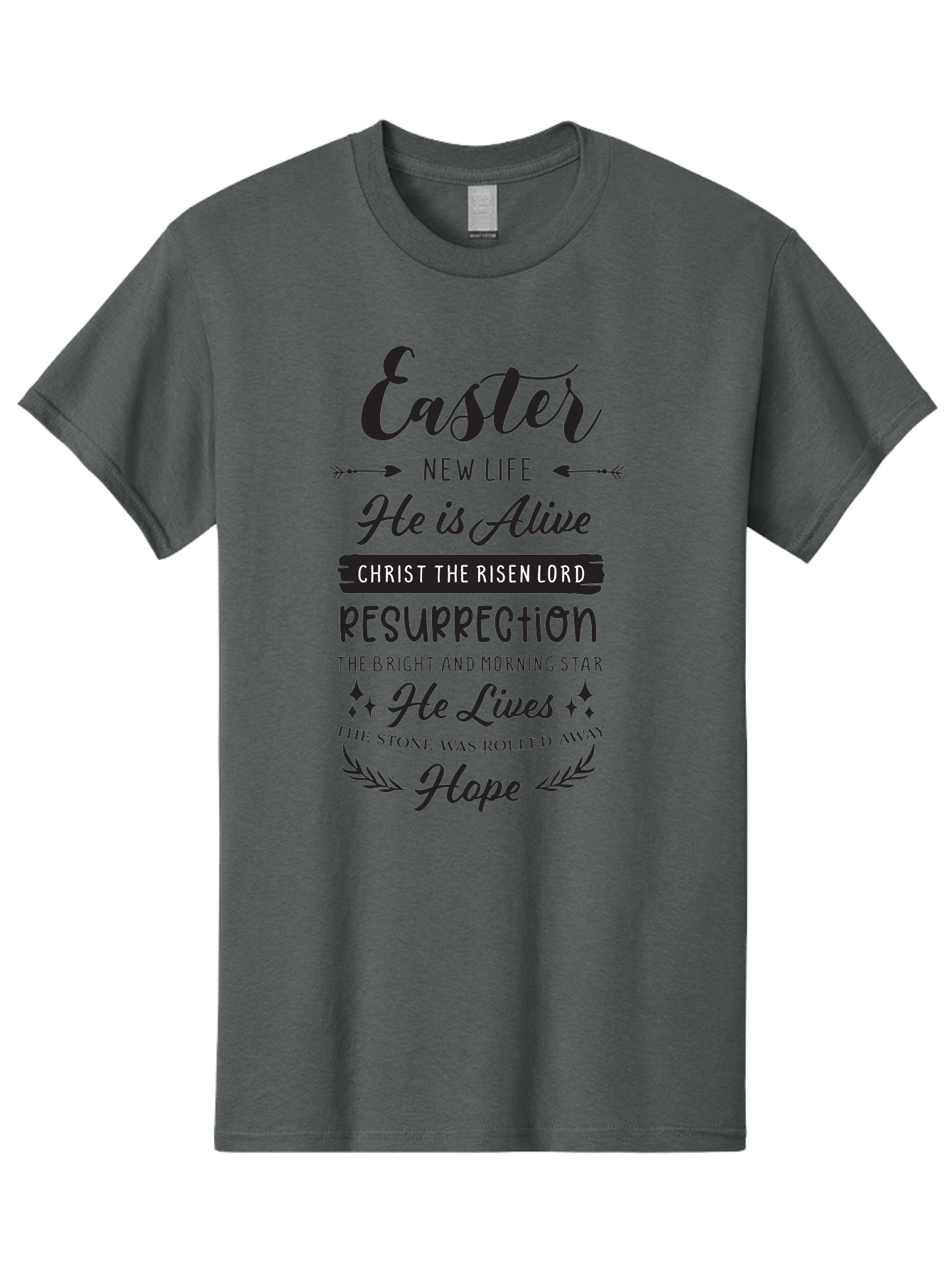 Easter Men'S Graphic Tee, 100% Cotton, Comfortable Casual Summer Wear, Machine Washable, Easter Message, He Is Alive, Christ The Risen Lord, Resurrection, New Life, Hope, Christian Faith, Biblical Scripture, Inspirational Quote, Aac678