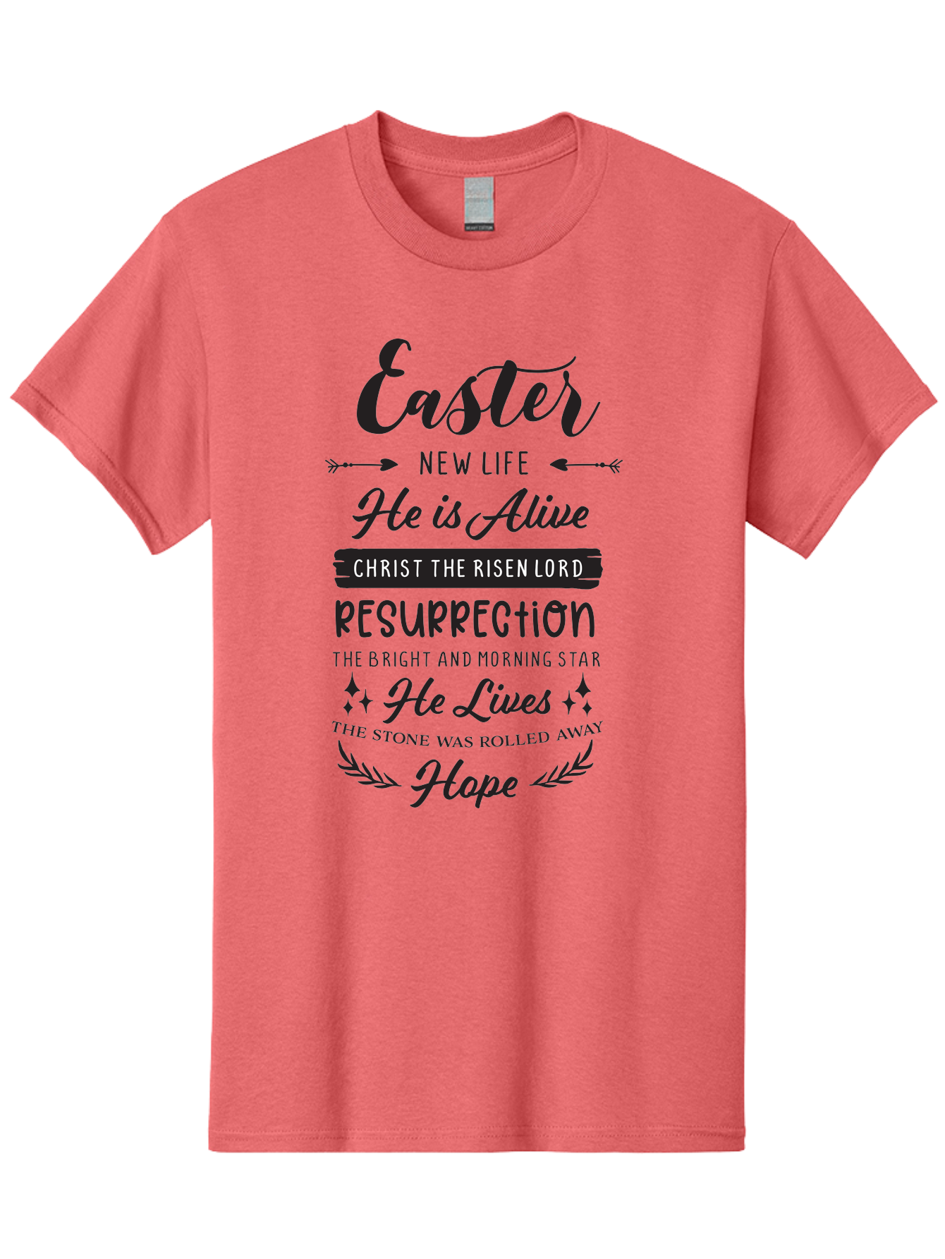Easter Men'S Graphic Tee, 100% Cotton, Comfortable Casual Summer Wear, Machine Washable, Easter Message, He Is Alive, Christ The Risen Lord, Resurrection, New Life, Hope, Christian Faith, Biblical Scripture, Inspirational Quote, Aac678 19