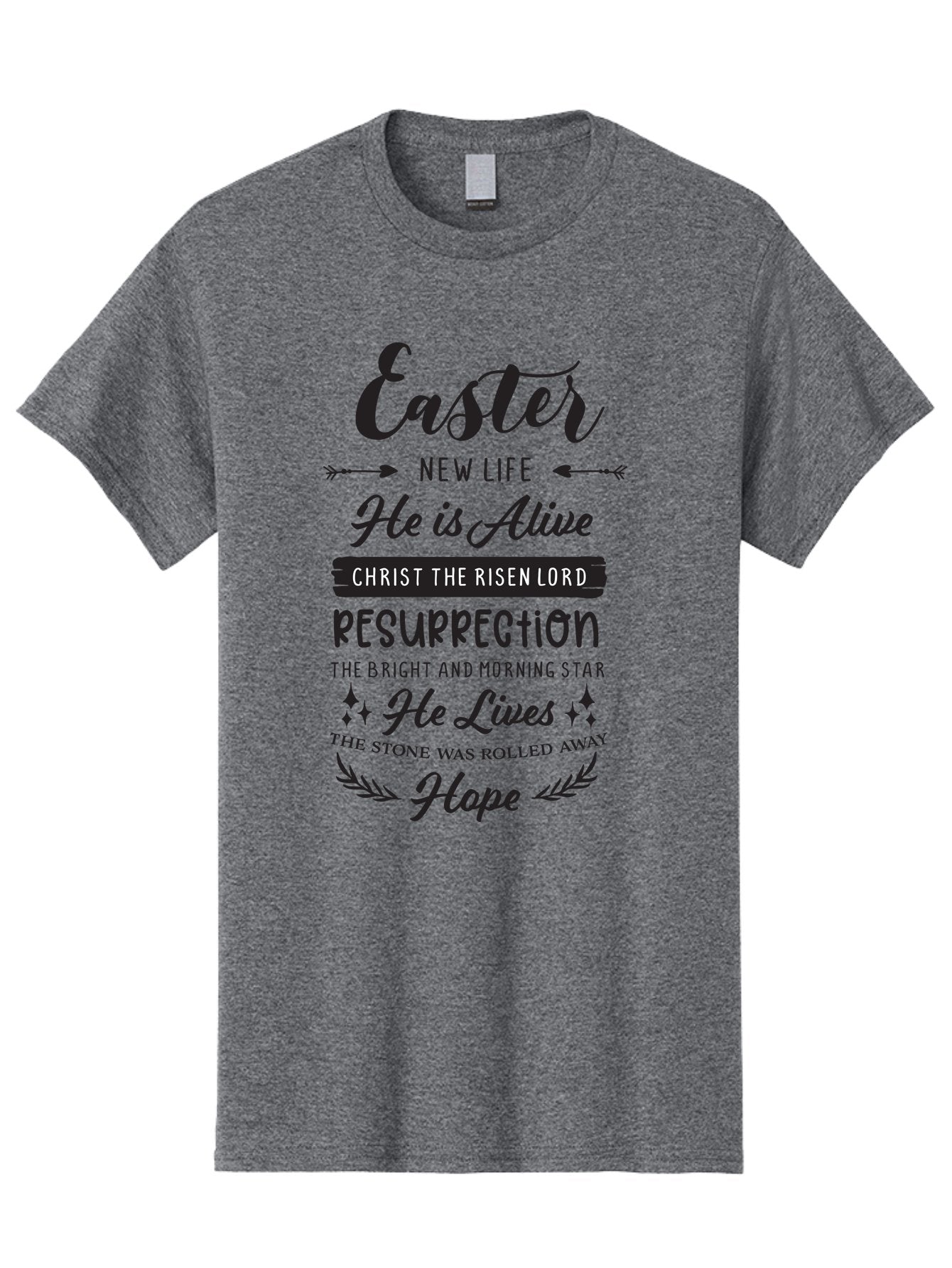 Easter Men'S Graphic Tee, 100% Cotton, Comfortable Casual Summer Wear, Machine Washable, Easter Message, He Is Alive, Christ The Risen Lord, Resurrection, New Life, Hope, Christian Faith, Biblical Scripture, Inspirational Quote, Aac678 6