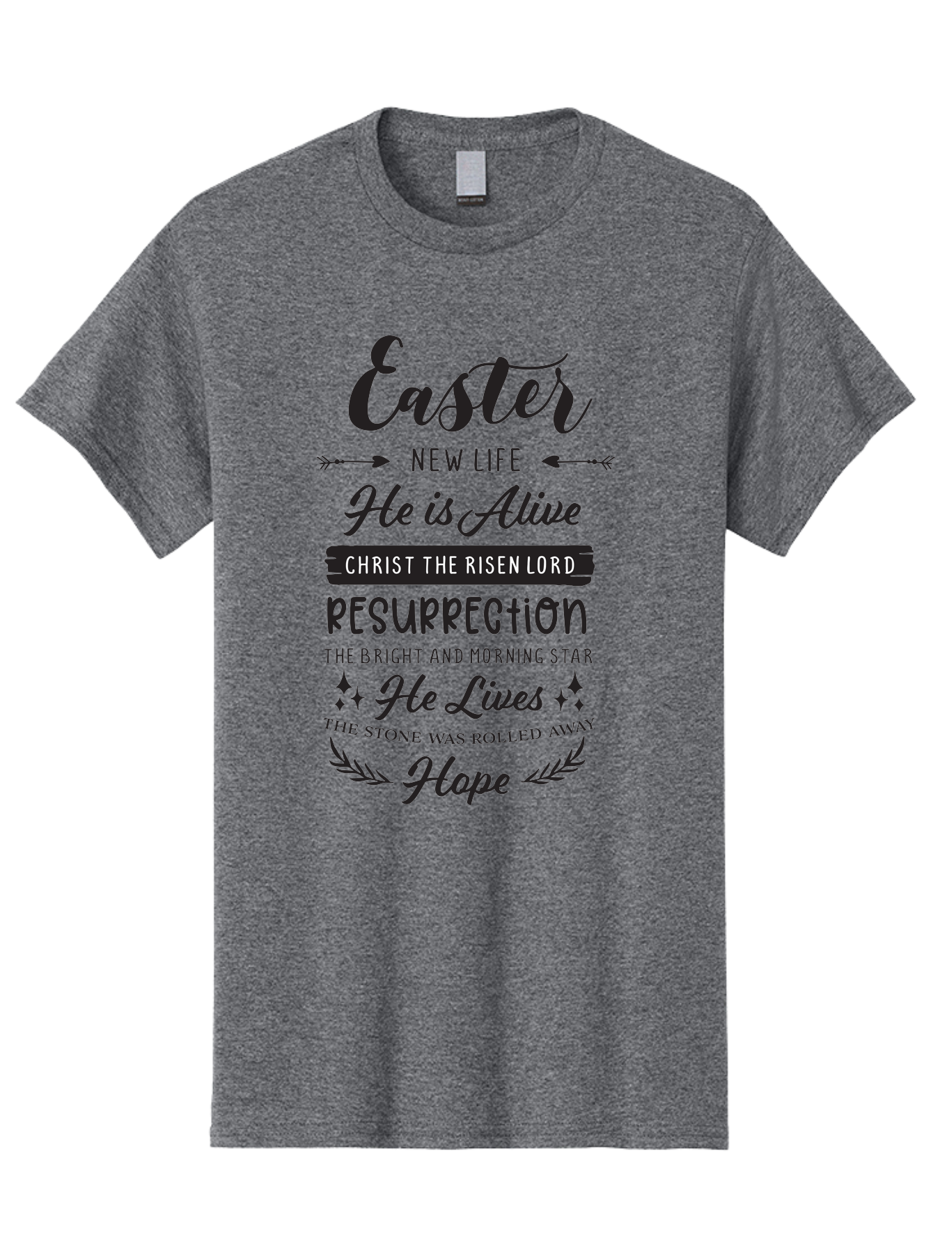 Easter Men'S Graphic Tee, 100% Cotton, Comfortable Casual Summer Wear, Machine Washable, Easter Message, He Is Alive, Christ The Risen Lord, Resurrection, New Life, Hope, Christian Faith, Biblical Scripture, Inspirational Quote, Aac678 13