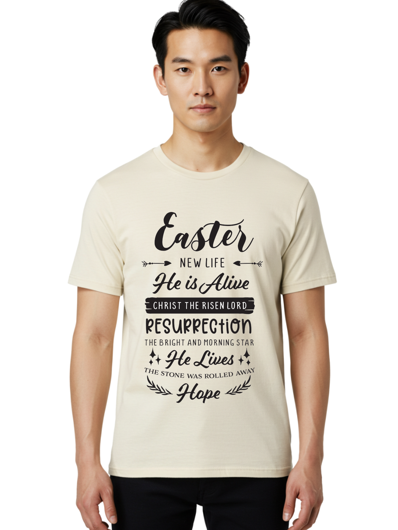 Easter Men'S Graphic Tee, 100% Cotton, Comfortable Casual Summer Wear, Machine Washable, Easter Message, He Is Alive, Christ The Risen Lord, Resurrection, New Life, Hope, Christian Faith, Biblical Scripture, Inspirational Quote, Aac678 16
