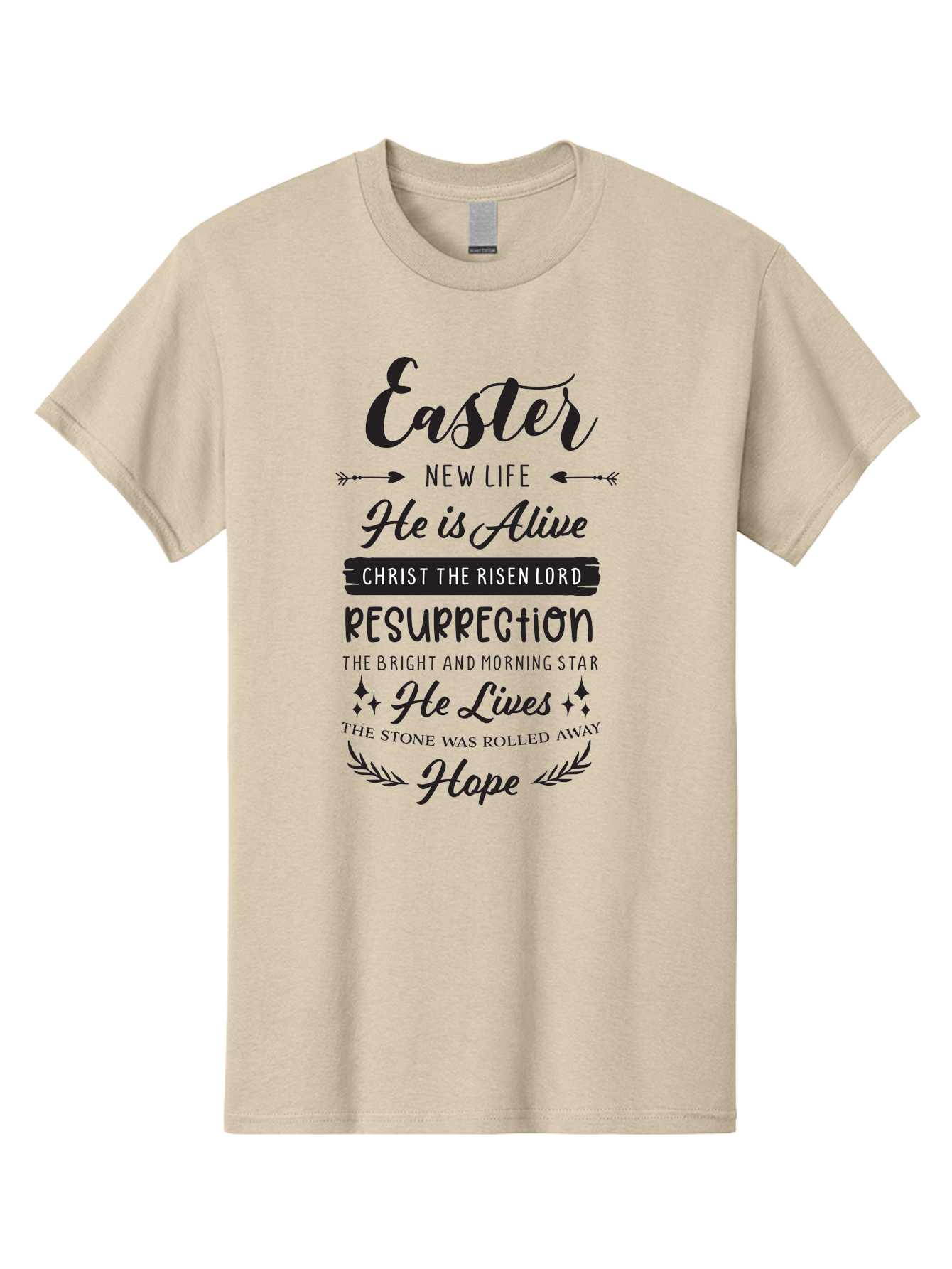 Easter Men'S Graphic Tee, 100% Cotton, Comfortable Casual Summer Wear, Machine Washable, Easter Message, He Is Alive, Christ The Risen Lord, Resurrection, New Life, Hope, Christian Faith, Biblical Scripture, Inspirational Quote, Aac678 23