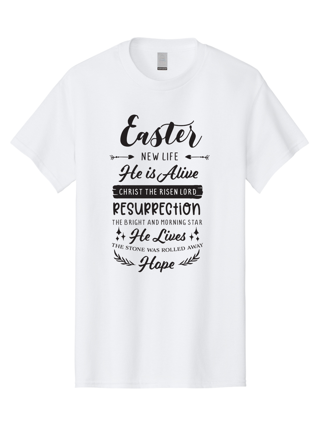 Easter Men'S Graphic Tee, 100% Cotton, Comfortable Casual Summer Wear, Machine Washable, Easter Message, He Is Alive, Christ The Risen Lord, Resurrection, New Life, Hope, Christian Faith, Biblical Scripture, Inspirational Quote, Aac678 25