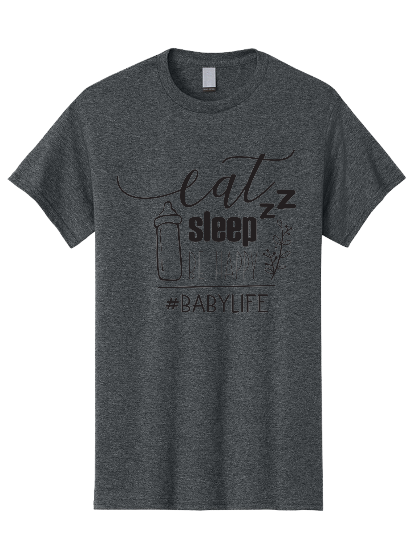 Eat-Sleep-Be-Happy Men'S Graphic Tee, 100% Cotton, Comfortable Casual Summer Wear, Machine Washable, Baby Bottle, Eat Sleep Be Happy, Baby Life, Newborn Care, Parenting Tips, Baby Essentials, Hashtag Babylife, Simple Design, Minimalist Style Aac681 15