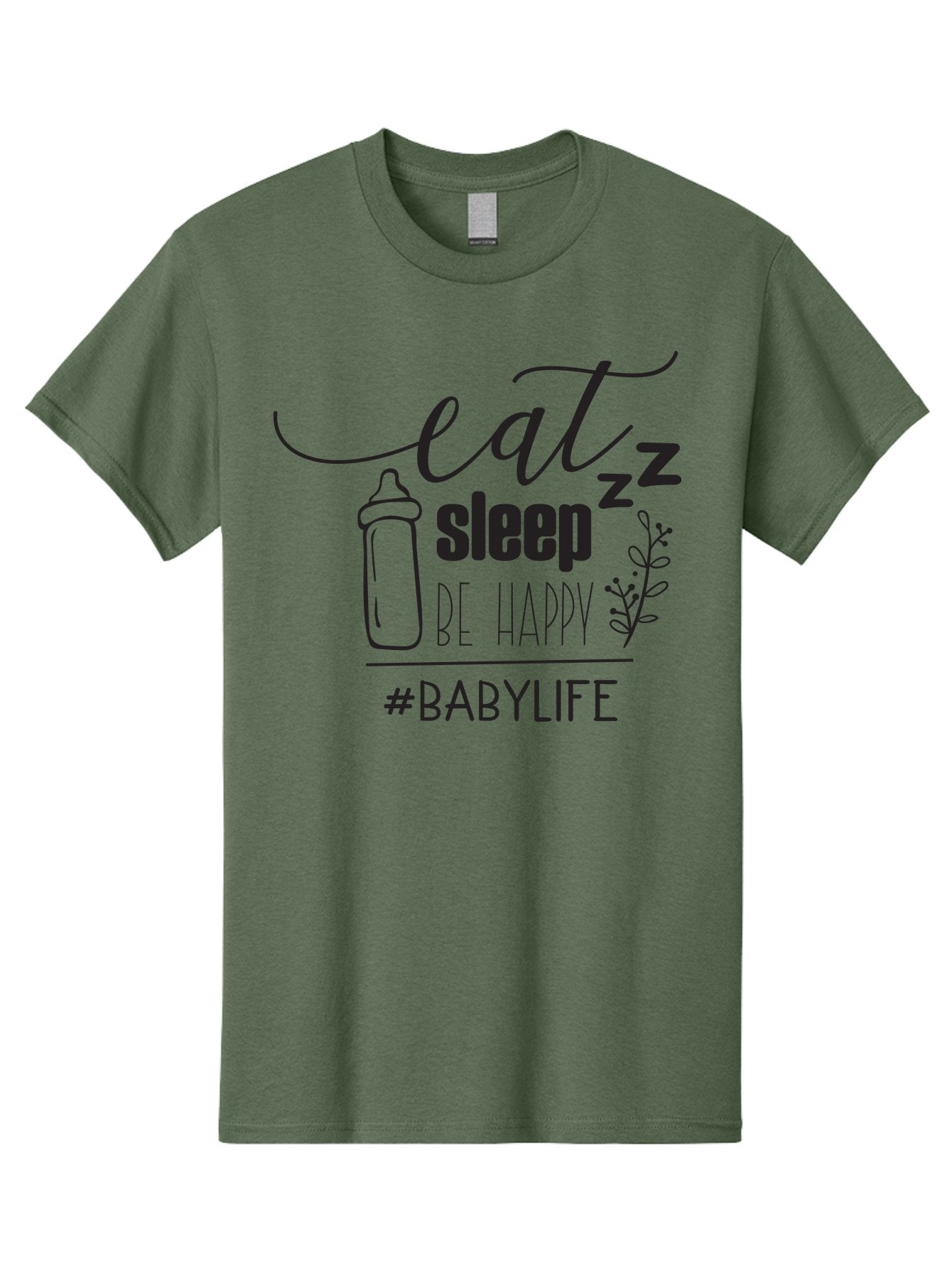 Eat-Sleep-Be-Happy Men'S Graphic Tee, 100% Cotton, Comfortable Casual Summer Wear, Machine Washable, Baby Bottle, Eat Sleep Be Happy, Baby Life, Newborn Care, Parenting Tips, Baby Essentials, Hashtag Babylife, Simple Design, Minimalist Style Aac681 14