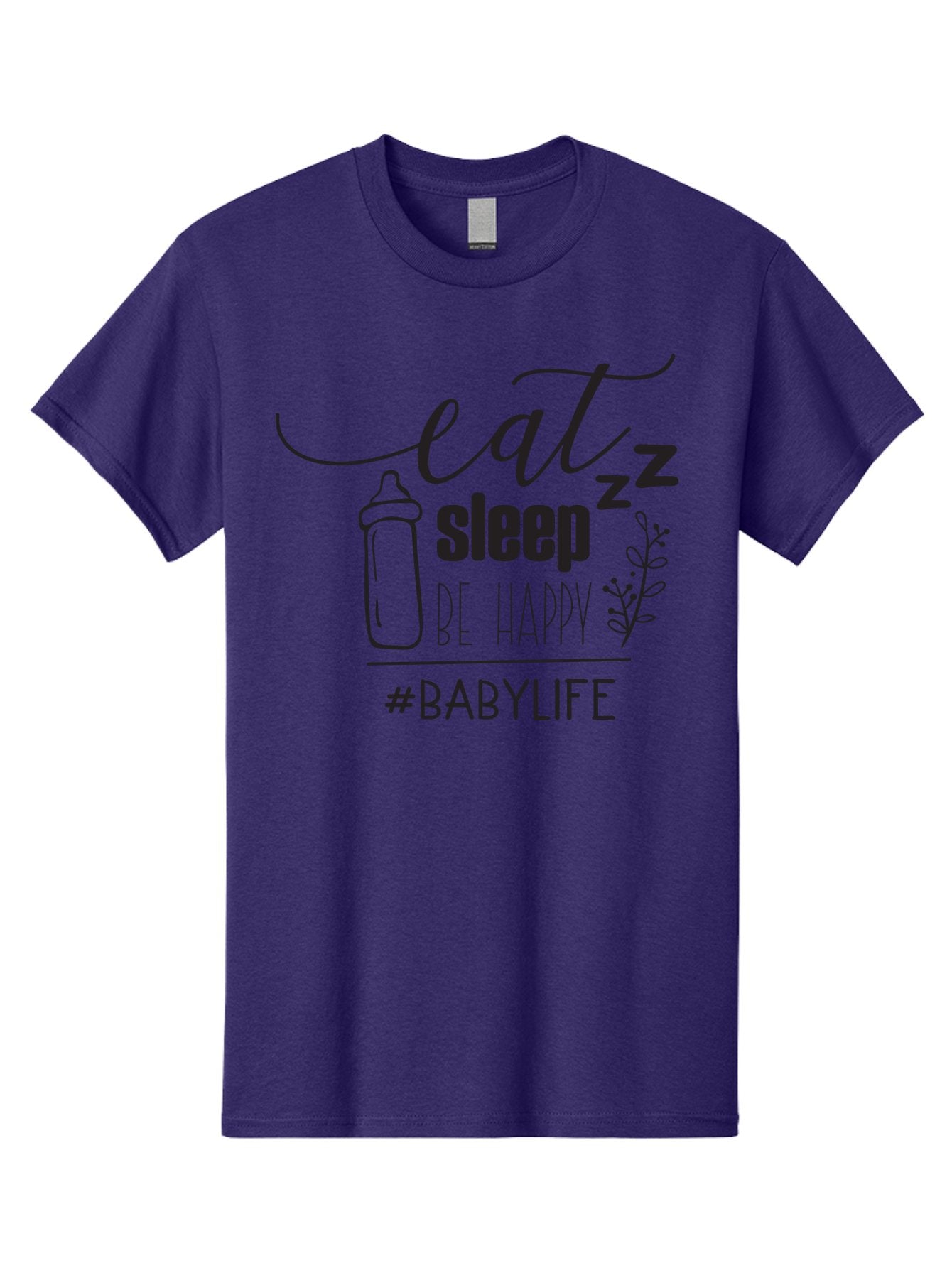Eat-Sleep-Be-Happy Men'S Graphic Tee, 100% Cotton, Comfortable Casual Summer Wear, Machine Washable, Baby Bottle, Eat Sleep Be Happy, Baby Life, Newborn Care, Parenting Tips, Baby Essentials, Hashtag Babylife, Simple Design, Minimalist Style Aac681 10