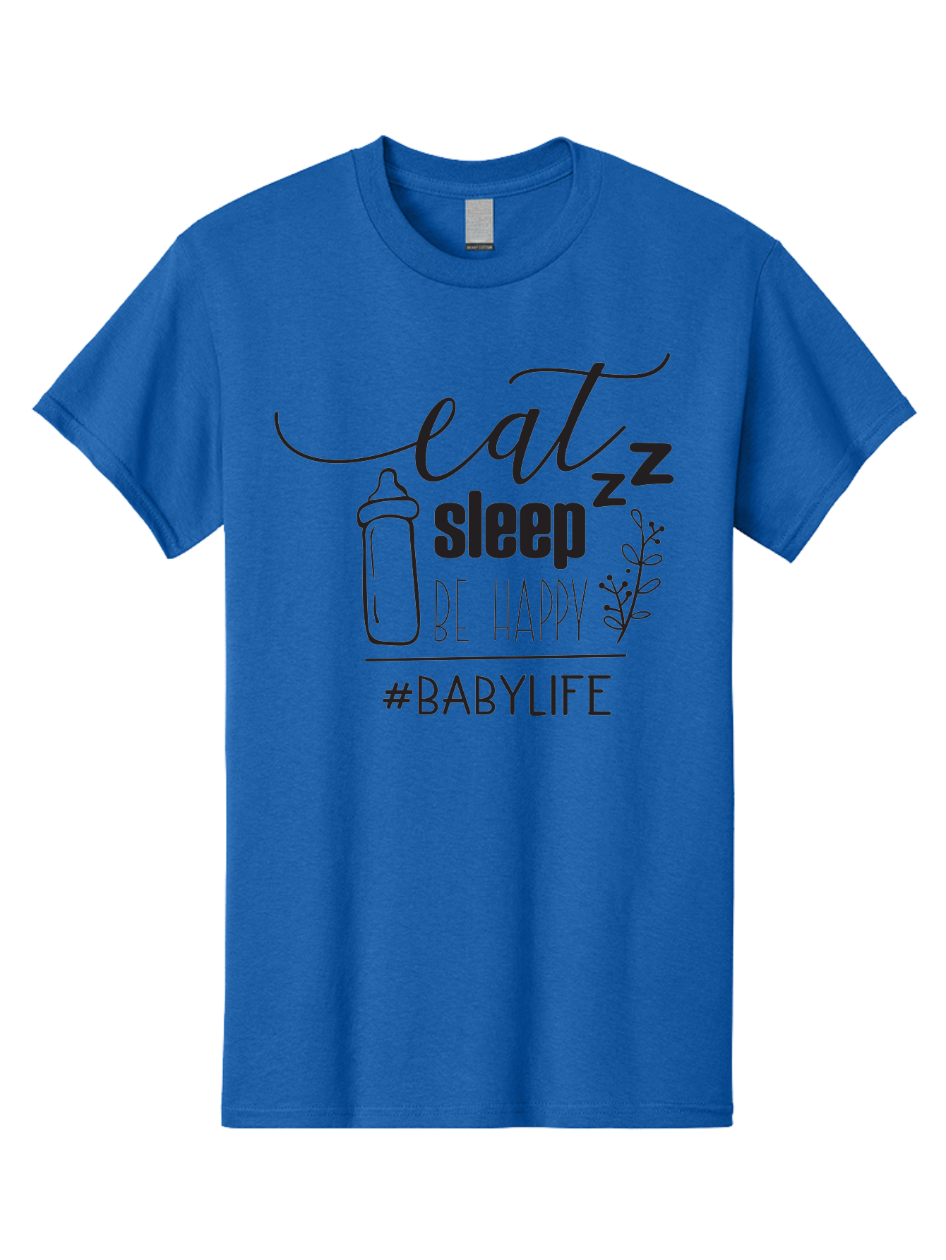 Eat-Sleep-Be-Happy Men'S Graphic Tee, 100% Cotton, Comfortable Casual Summer Wear, Machine Washable, Baby Bottle, Eat Sleep Be Happy, Baby Life, Newborn Care, Parenting Tips, Baby Essentials, Hashtag Babylife, Simple Design, Minimalist Style Aac681 13