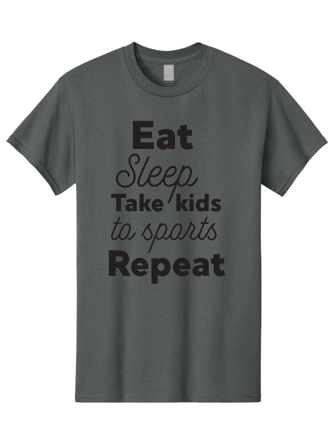 Eat-Sleep-Take-Kids-To-Sports-Repeat Men'S Graphic Tee, 100% Cotton, Comfortable Casual Summer Wear, Machine Washable, Busy Parents, Parenting Life, Family Activities, Kids Sports, Daily Routine, Parenting Humor, Eat Sleep Repeat Aac682 10