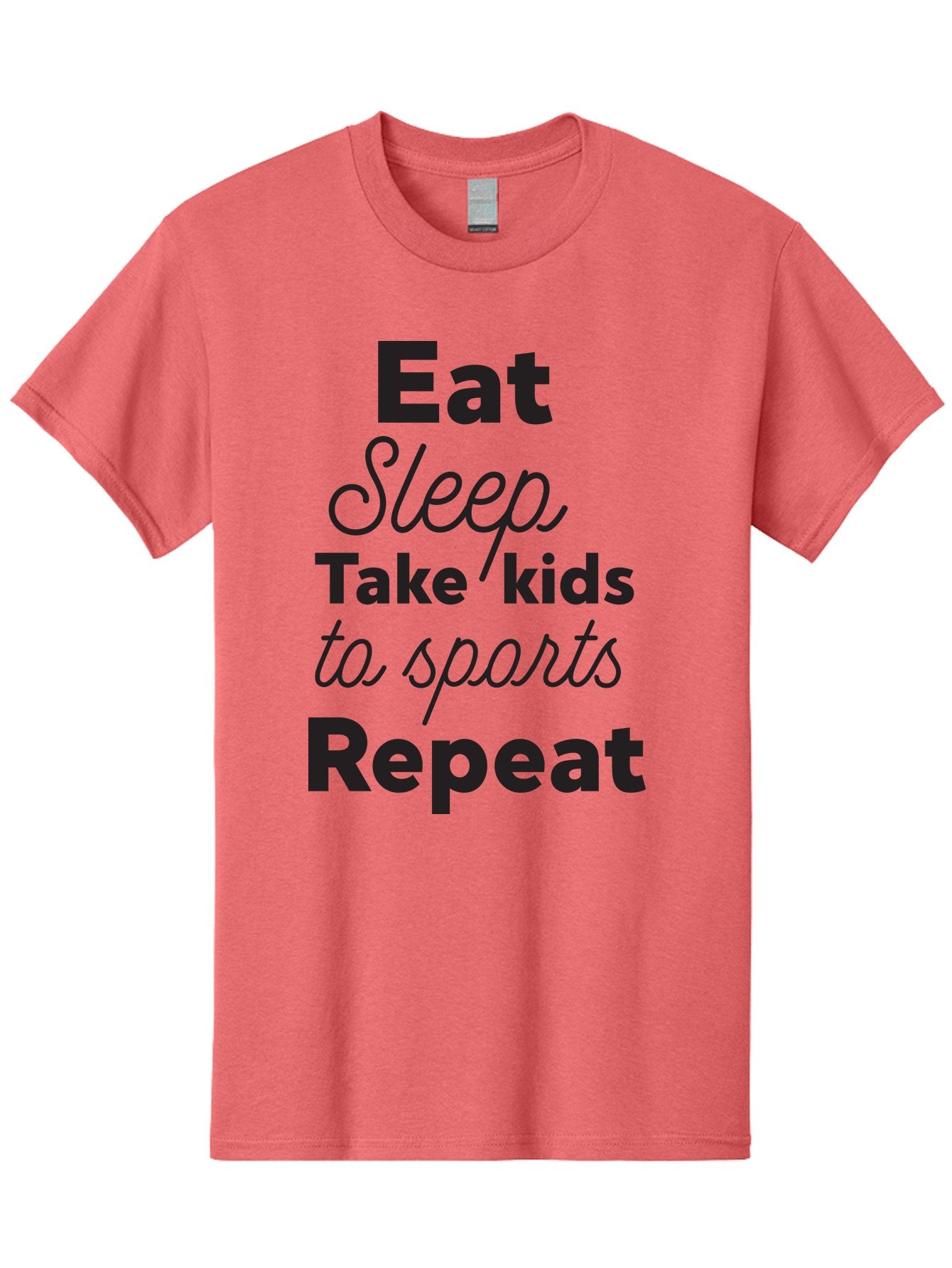 Eat-Sleep-Take-Kids-To-Sports-Repeat Men'S Graphic Tee, 100% Cotton, Comfortable Casual Summer Wear, Machine Washable, Busy Parents, Parenting Life, Family Activities, Kids Sports, Daily Routine, Parenting Humor, Eat Sleep Repeat Aac682 3