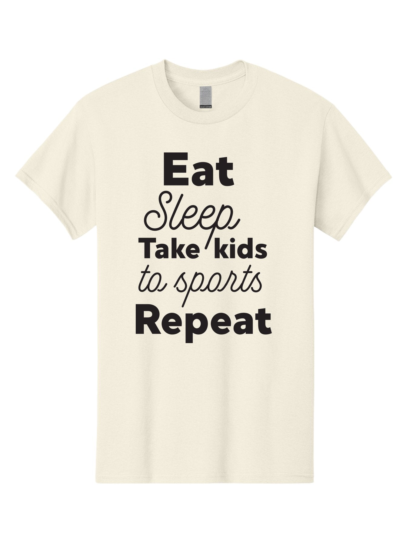 Eat-Sleep-Take-Kids-To-Sports-Repeat Men'S Graphic Tee, 100% Cotton, Comfortable Casual Summer Wear, Machine Washable, Busy Parents, Parenting Life, Family Activities, Kids Sports, Daily Routine, Parenting Humor, Eat Sleep Repeat Aac682 8