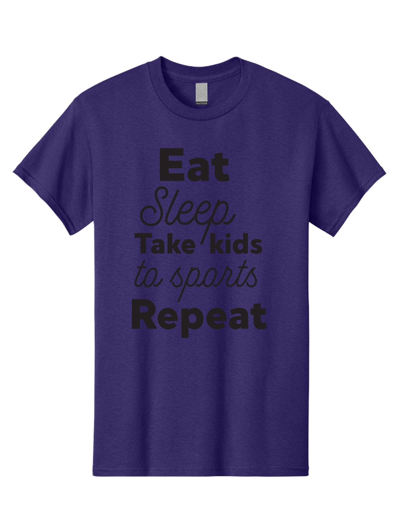 Eat-Sleep-Take-Kids-To-Sports-Repeat Men'S Graphic Tee, 100% Cotton, Comfortable Casual Summer Wear, Machine Washable, Busy Parents, Parenting Life, Family Activities, Kids Sports, Daily Routine, Parenting Humor, Eat Sleep Repeat Aac682 4