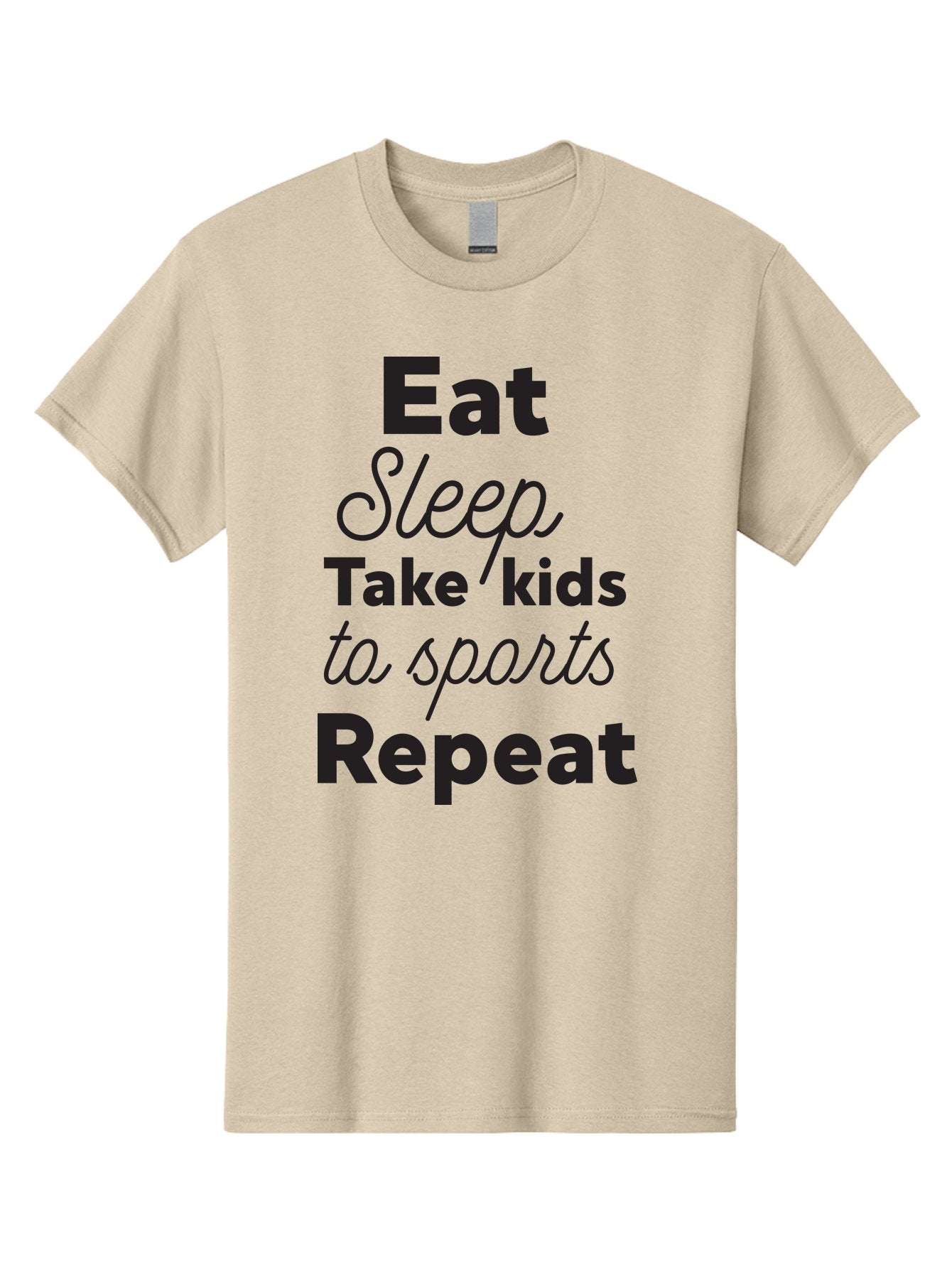 Eat-Sleep-Take-Kids-To-Sports-Repeat Men'S Graphic Tee, 100% Cotton, Comfortable Casual Summer Wear, Machine Washable, Busy Parents, Parenting Life, Family Activities, Kids Sports, Daily Routine, Parenting Humor, Eat Sleep Repeat Aac682 9