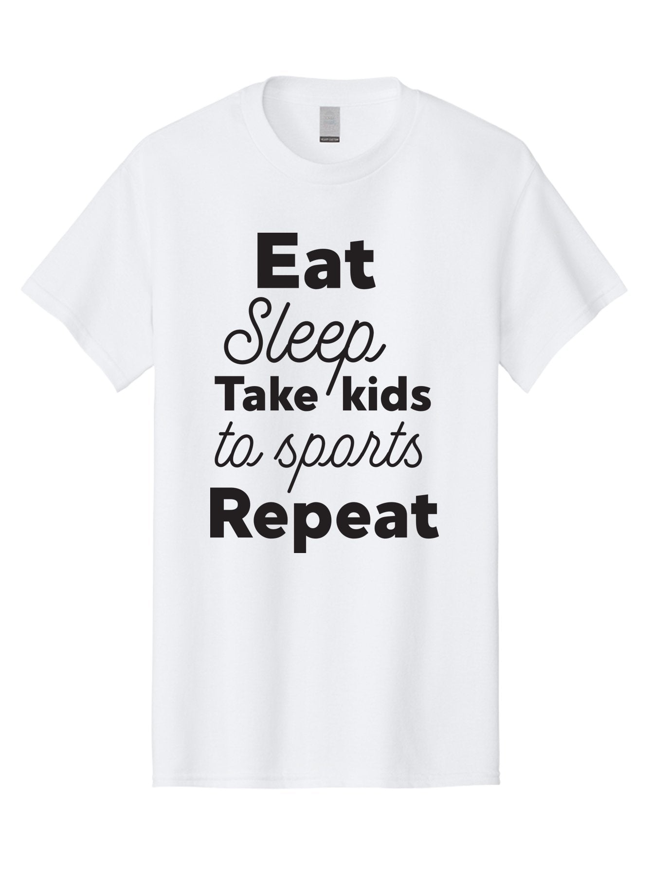 Eat-Sleep-Take-Kids-To-Sports-Repeat Men'S Graphic Tee, 100% Cotton, Comfortable Casual Summer Wear, Machine Washable, Busy Parents, Parenting Life, Family Activities, Kids Sports, Daily Routine, Parenting Humor, Eat Sleep Repeat Aac682 14
