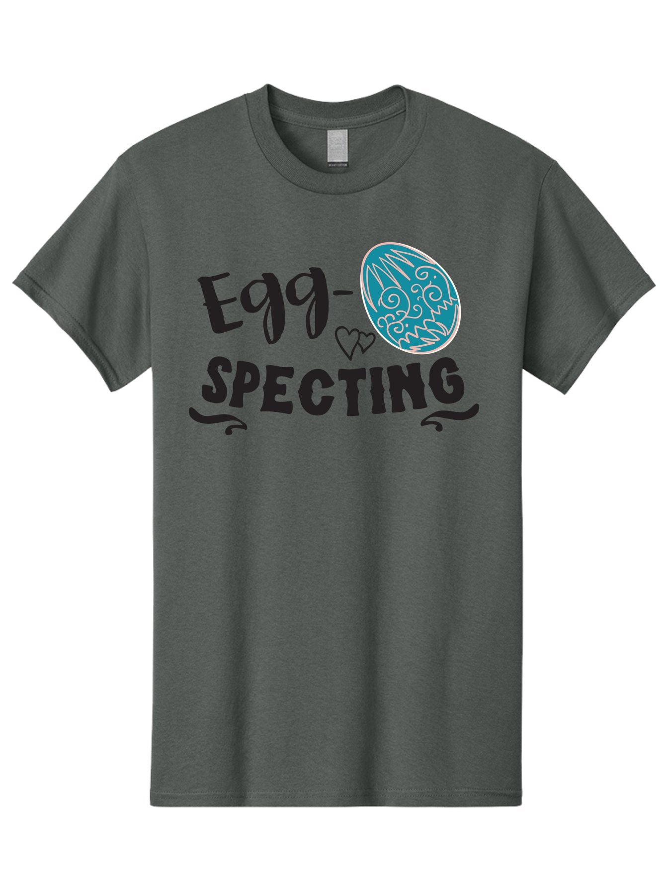 Egg-Specting Men'S Graphic Tee, 100% Cotton, Comfortable Casual Summer Wear, Machine Washable, Easter Egg, Egg Expecting, Cute Designs, Playful Graphics, Decorative Egg, Heart Symbol, Easter Theme, Spring Vibes, Baby Announcement Aac683 14