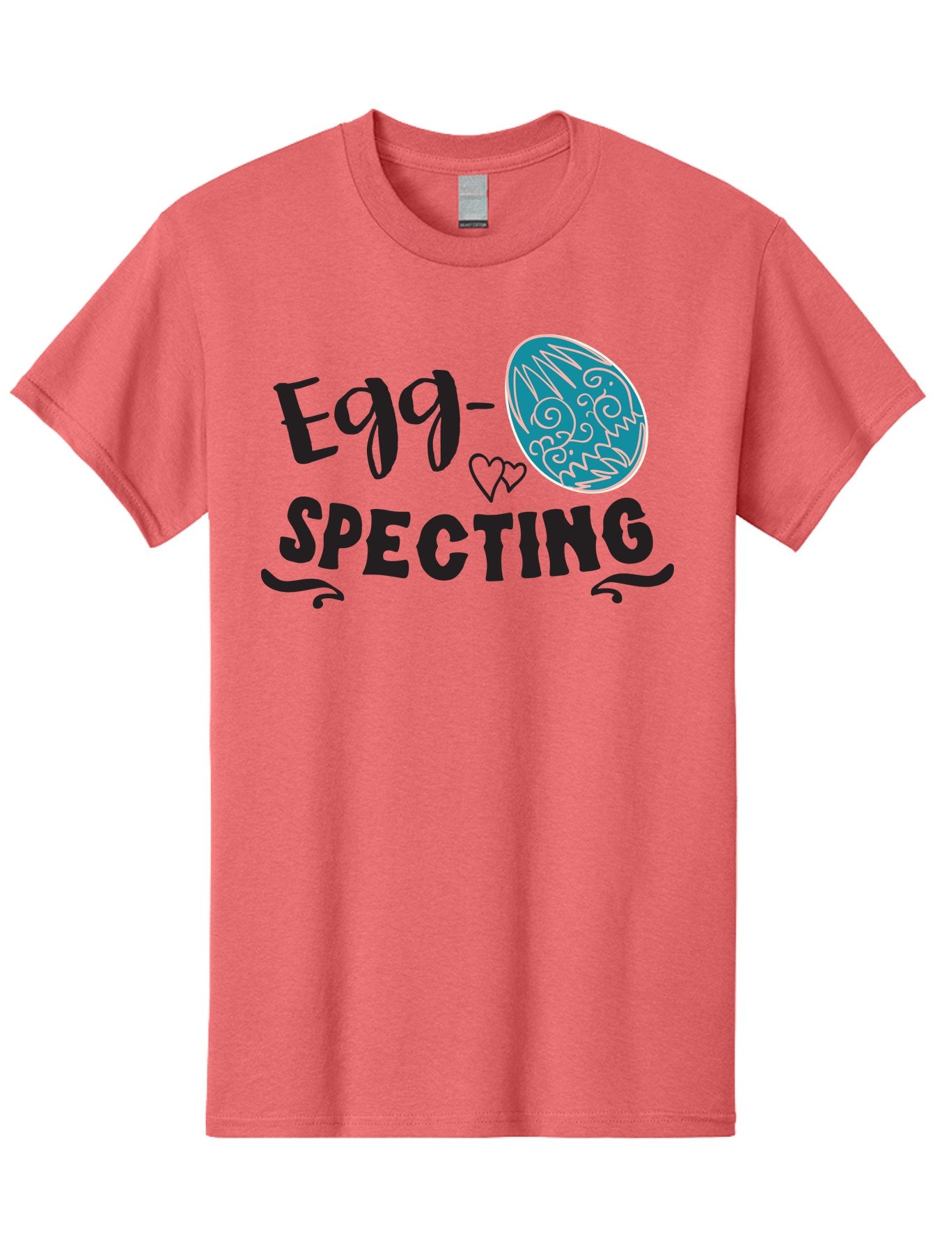 Egg-Specting Men'S Graphic Tee, 100% Cotton, Comfortable Casual Summer Wear, Machine Washable, Easter Egg, Egg Expecting, Cute Designs, Playful Graphics, Decorative Egg, Heart Symbol, Easter Theme, Spring Vibes, Baby Announcement Aac683 15