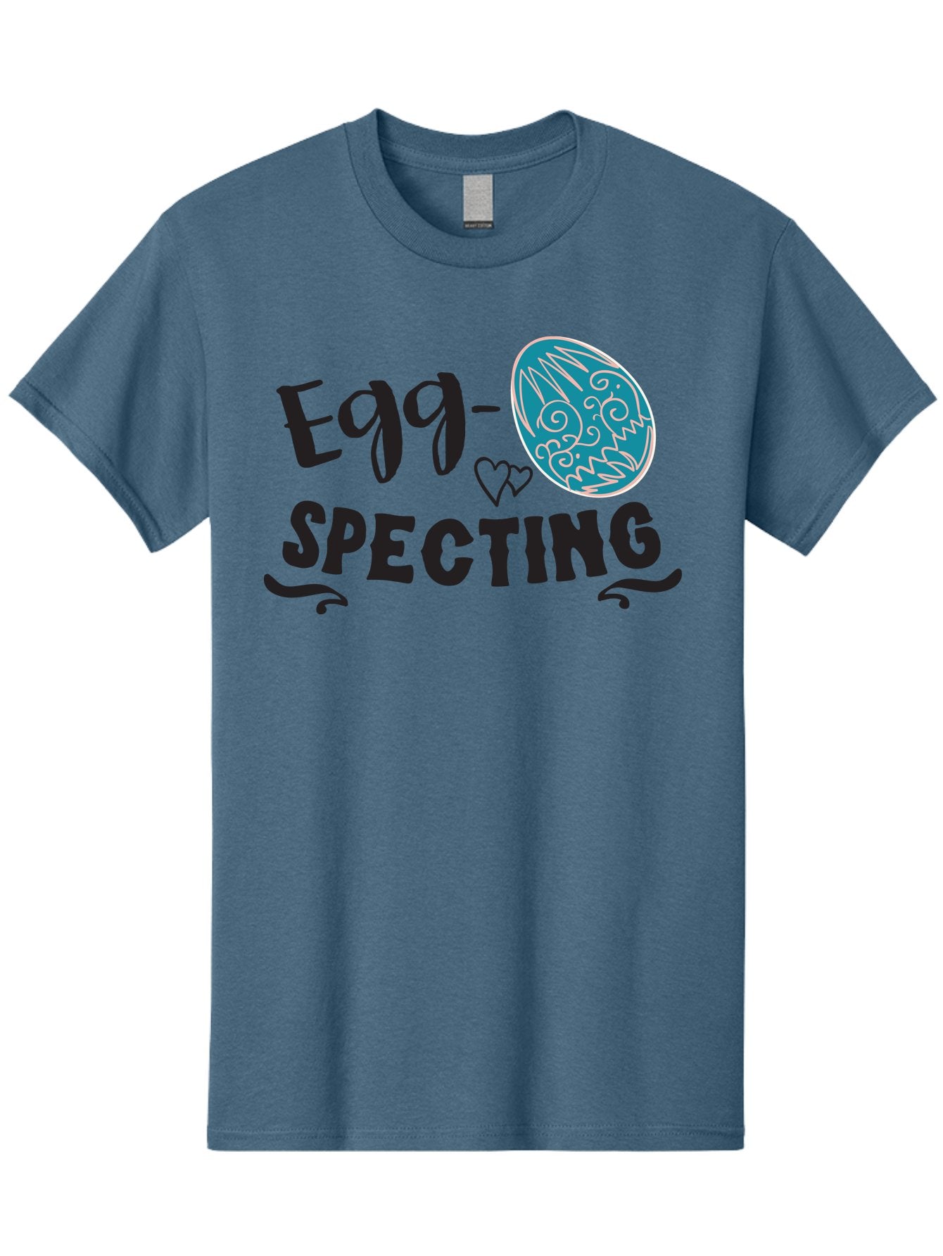 Egg-Specting Men'S Graphic Tee, 100% Cotton, Comfortable Casual Summer Wear, Machine Washable, Easter Egg, Egg Expecting, Cute Designs, Playful Graphics, Decorative Egg, Heart Symbol, Easter Theme, Spring Vibes, Baby Announcement Aac683