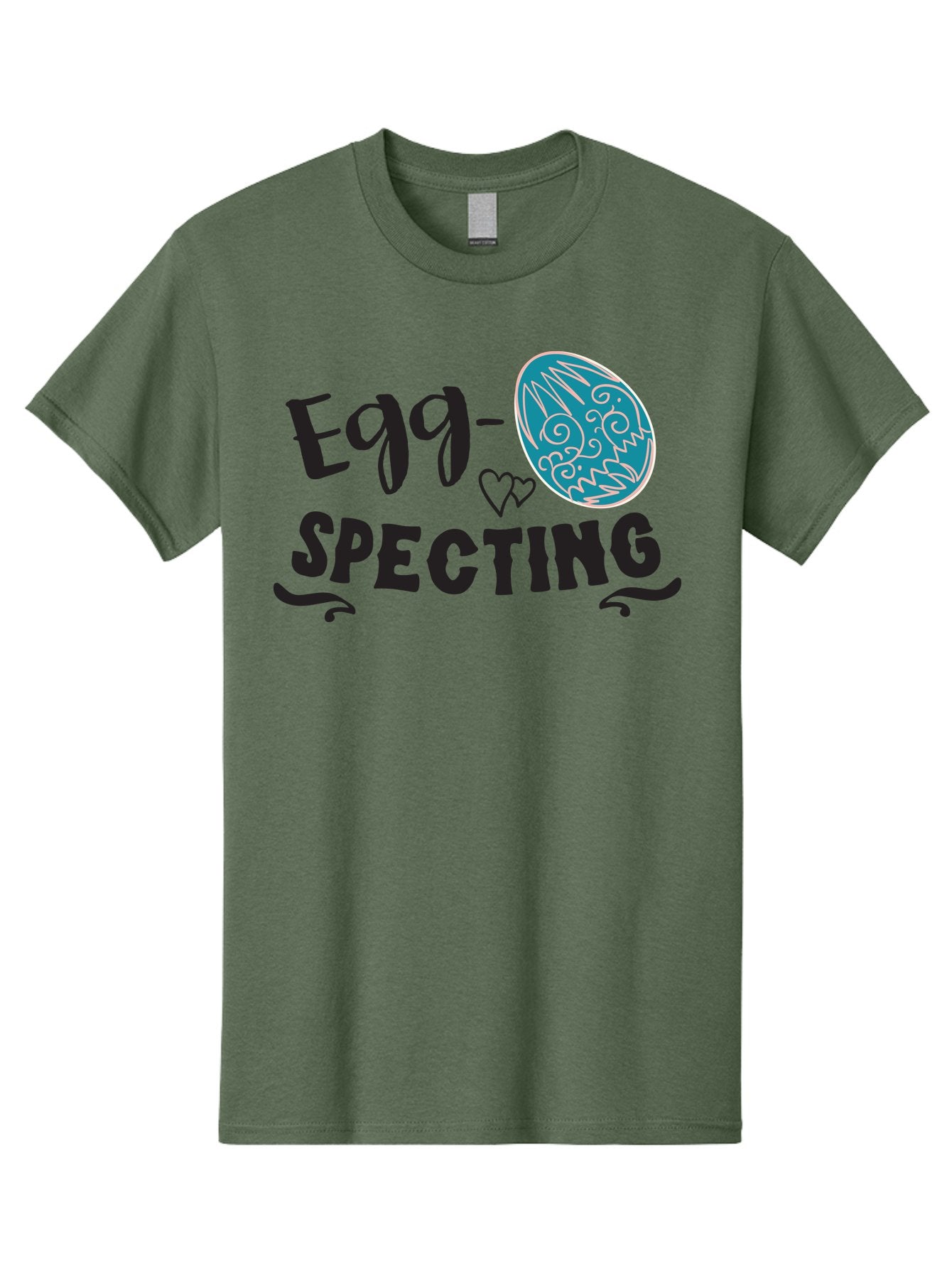 Egg-Specting Men'S Graphic Tee, 100% Cotton, Comfortable Casual Summer Wear, Machine Washable, Easter Egg, Egg Expecting, Cute Designs, Playful Graphics, Decorative Egg, Heart Symbol, Easter Theme, Spring Vibes, Baby Announcement Aac683 11