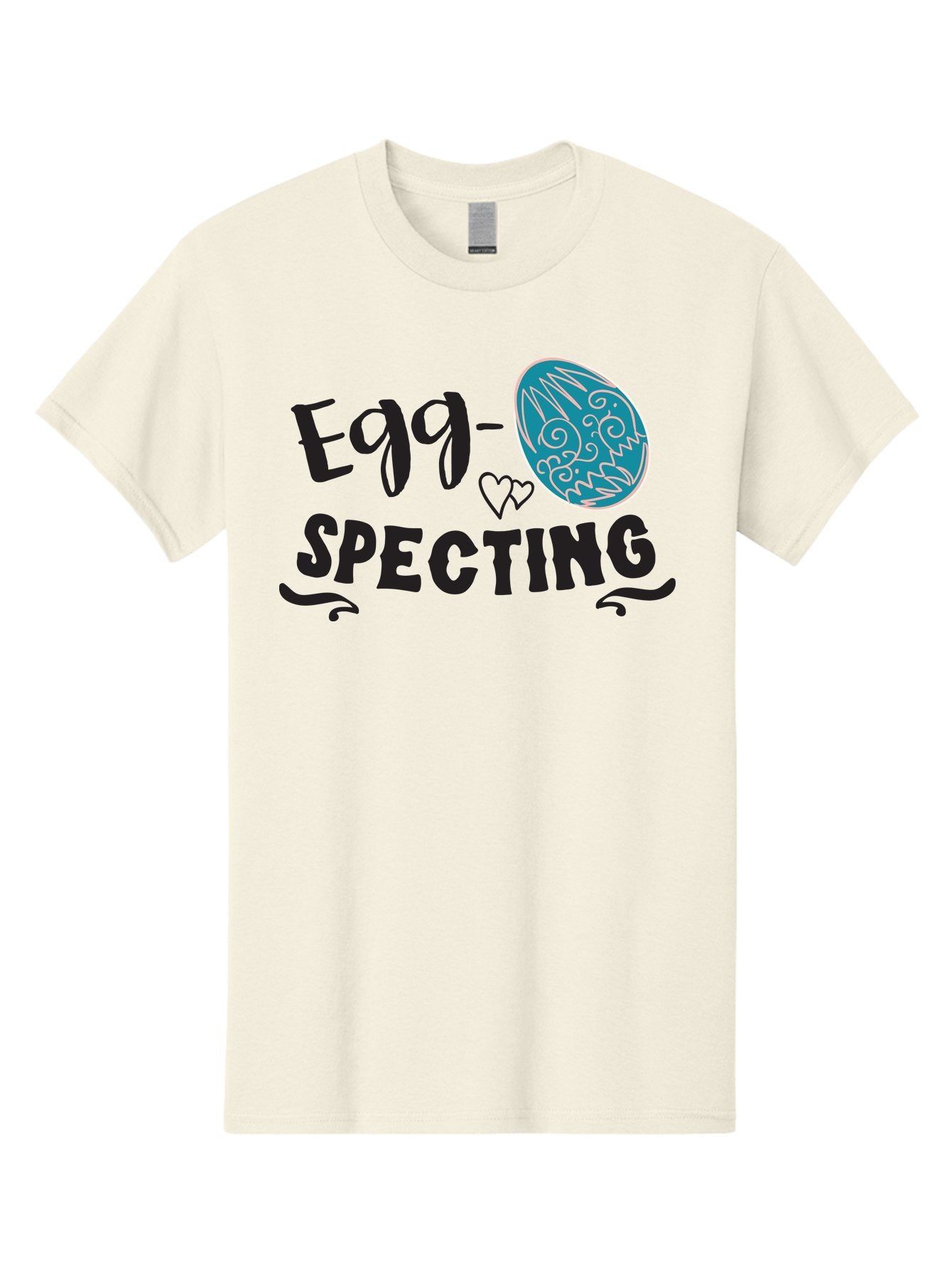 Egg-Specting Men'S Graphic Tee, 100% Cotton, Comfortable Casual Summer Wear, Machine Washable, Easter Egg, Egg Expecting, Cute Designs, Playful Graphics, Decorative Egg, Heart Symbol, Easter Theme, Spring Vibes, Baby Announcement Aac683 4