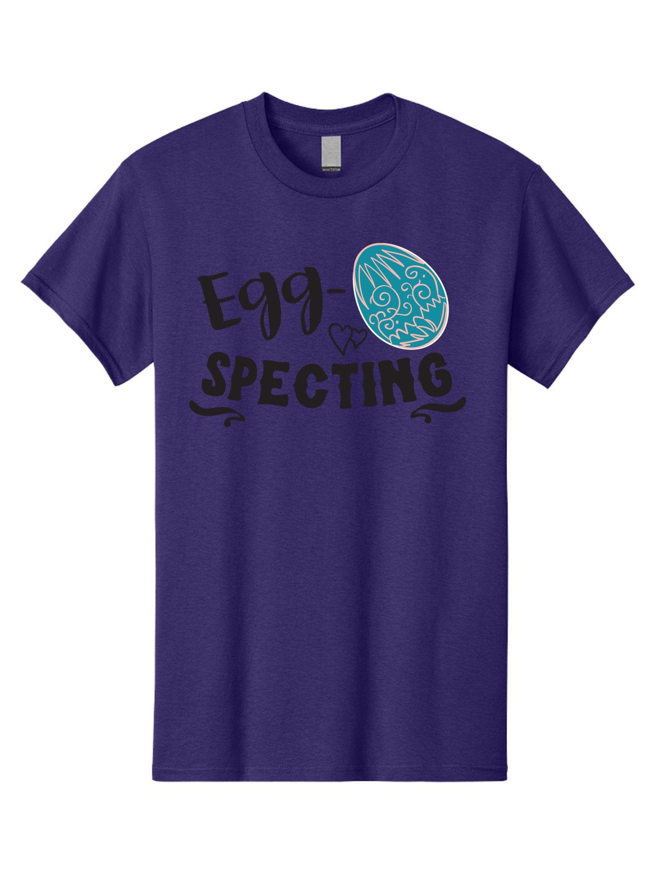 Egg-Specting Men'S Graphic Tee, 100% Cotton, Comfortable Casual Summer Wear, Machine Washable, Easter Egg, Egg Expecting, Cute Designs, Playful Graphics, Decorative Egg, Heart Symbol, Easter Theme, Spring Vibes, Baby Announcement Aac683