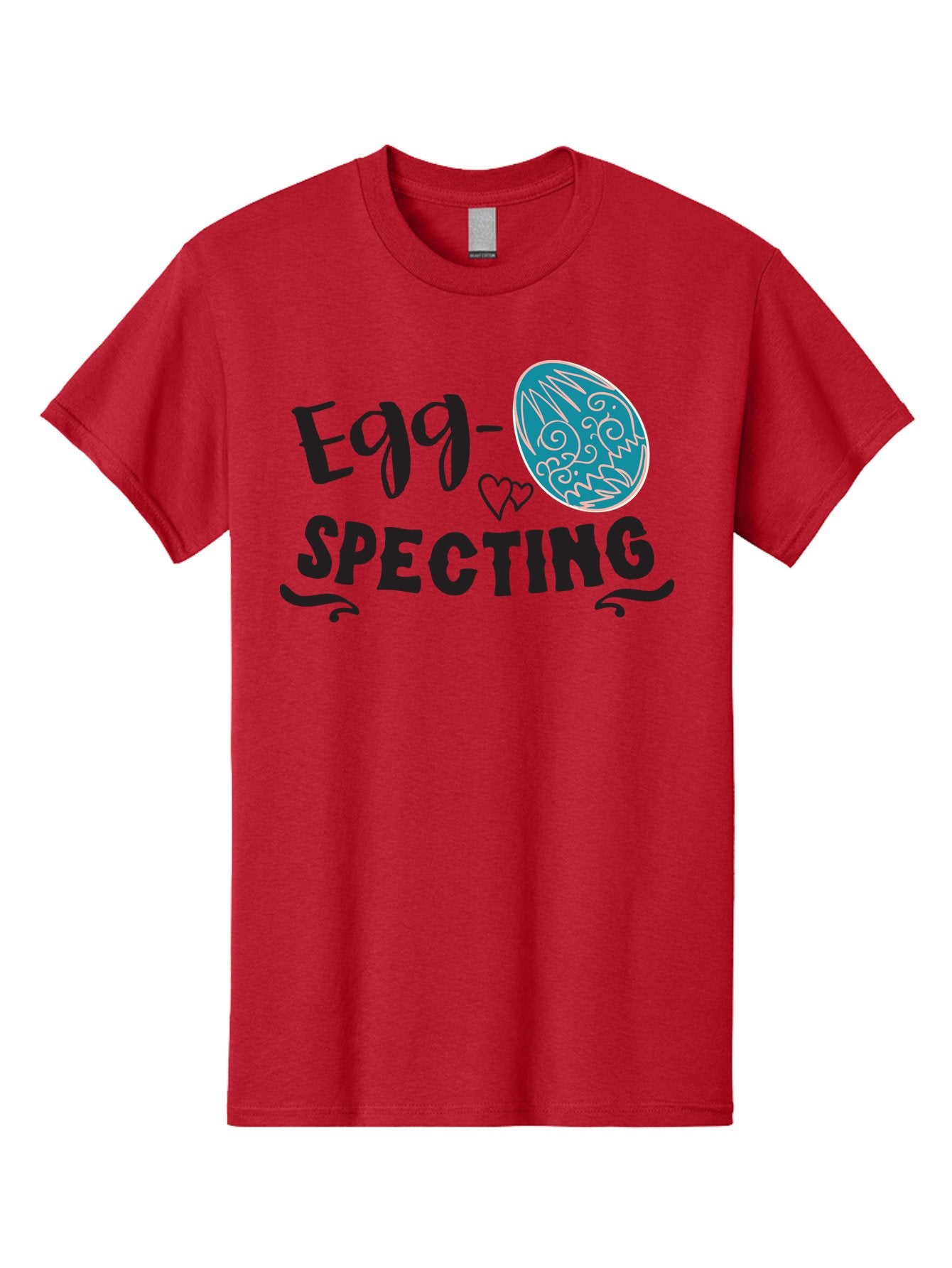 Egg-Specting Men'S Graphic Tee, 100% Cotton, Comfortable Casual Summer Wear, Machine Washable, Easter Egg, Egg Expecting, Cute Designs, Playful Graphics, Decorative Egg, Heart Symbol, Easter Theme, Spring Vibes, Baby Announcement Aac683 12