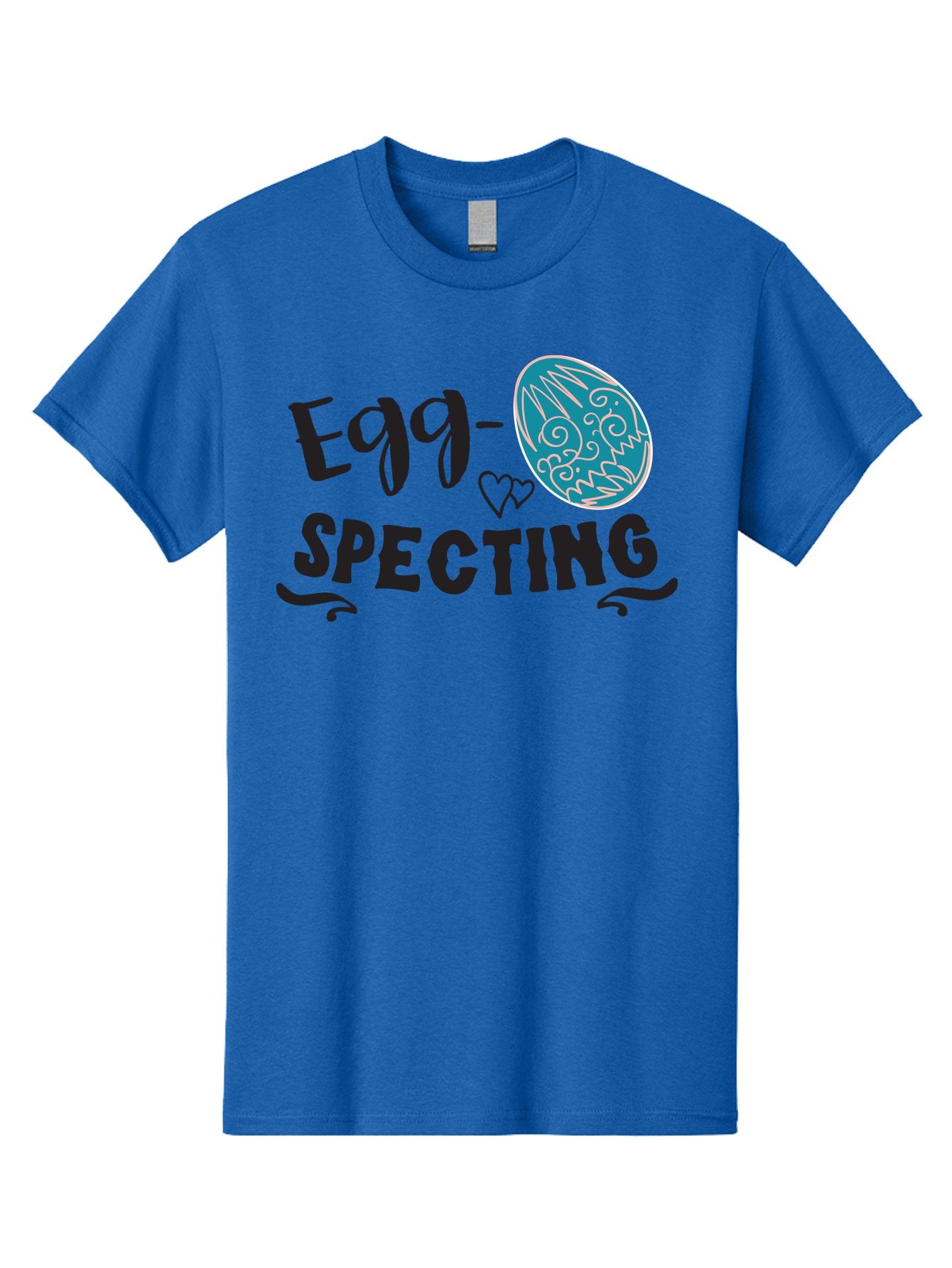 Egg-Specting Men'S Graphic Tee, 100% Cotton, Comfortable Casual Summer Wear, Machine Washable, Easter Egg, Egg Expecting, Cute Designs, Playful Graphics, Decorative Egg, Heart Symbol, Easter Theme, Spring Vibes, Baby Announcement Aac683 13