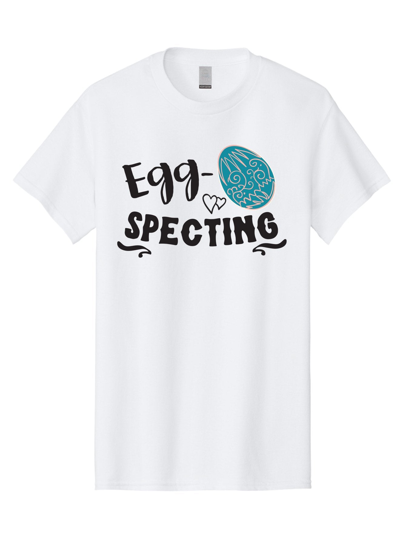 Egg-Specting Men'S Graphic Tee, 100% Cotton, Comfortable Casual Summer Wear, Machine Washable, Easter Egg, Egg Expecting, Cute Designs, Playful Graphics, Decorative Egg, Heart Symbol, Easter Theme, Spring Vibes, Baby Announcement Aac683 6