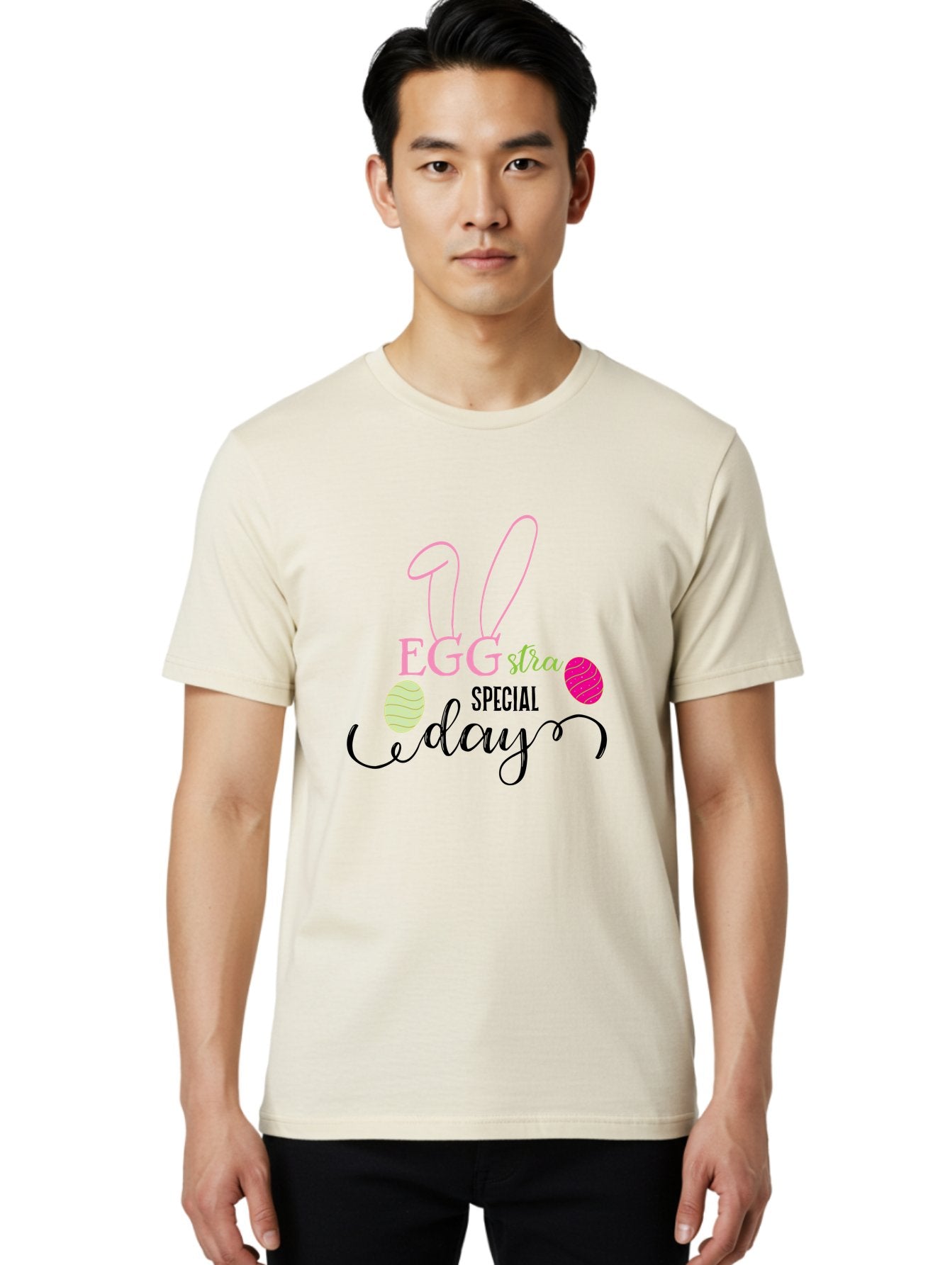 Eggstra-Special-Day Men'S Graphic Tee, 100% Cotton, Comfortable Casual Summer Wear, Machine Washable, Easter Eggs, Bunny Ears, Easter Celebration, Springtime Festivities, Holiday Graphics, Easter-Themed Decor, Festive Eggs, Easter Egg Hunt Aac684 21