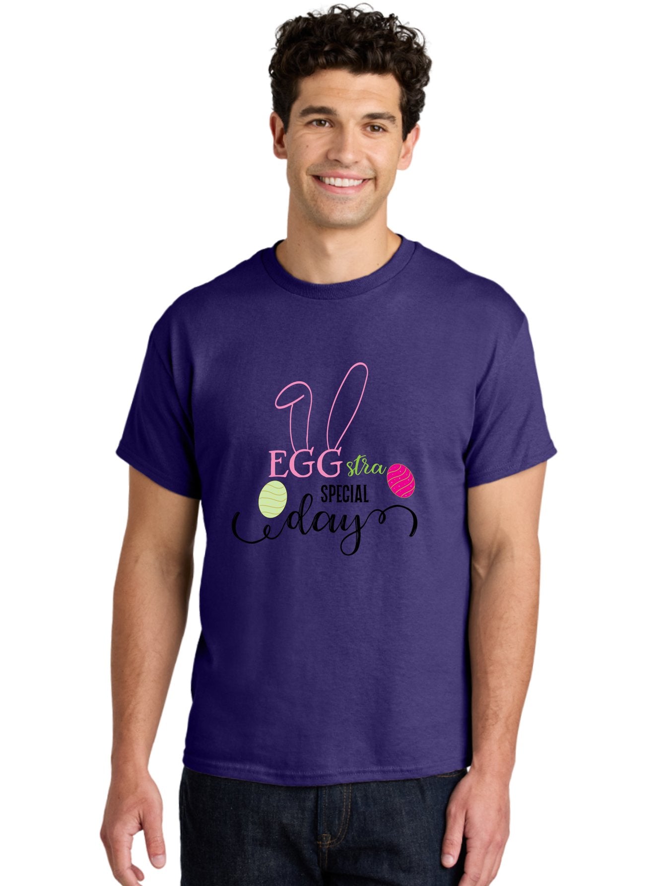 Eggstra-Special-Day Men'S Graphic Tee, 100% Cotton, Comfortable Casual Summer Wear, Machine Washable, Easter Eggs, Bunny Ears, Easter Celebration, Springtime Festivities, Holiday Graphics, Easter-Themed Decor, Festive Eggs, Easter Egg Hunt Aac684 22