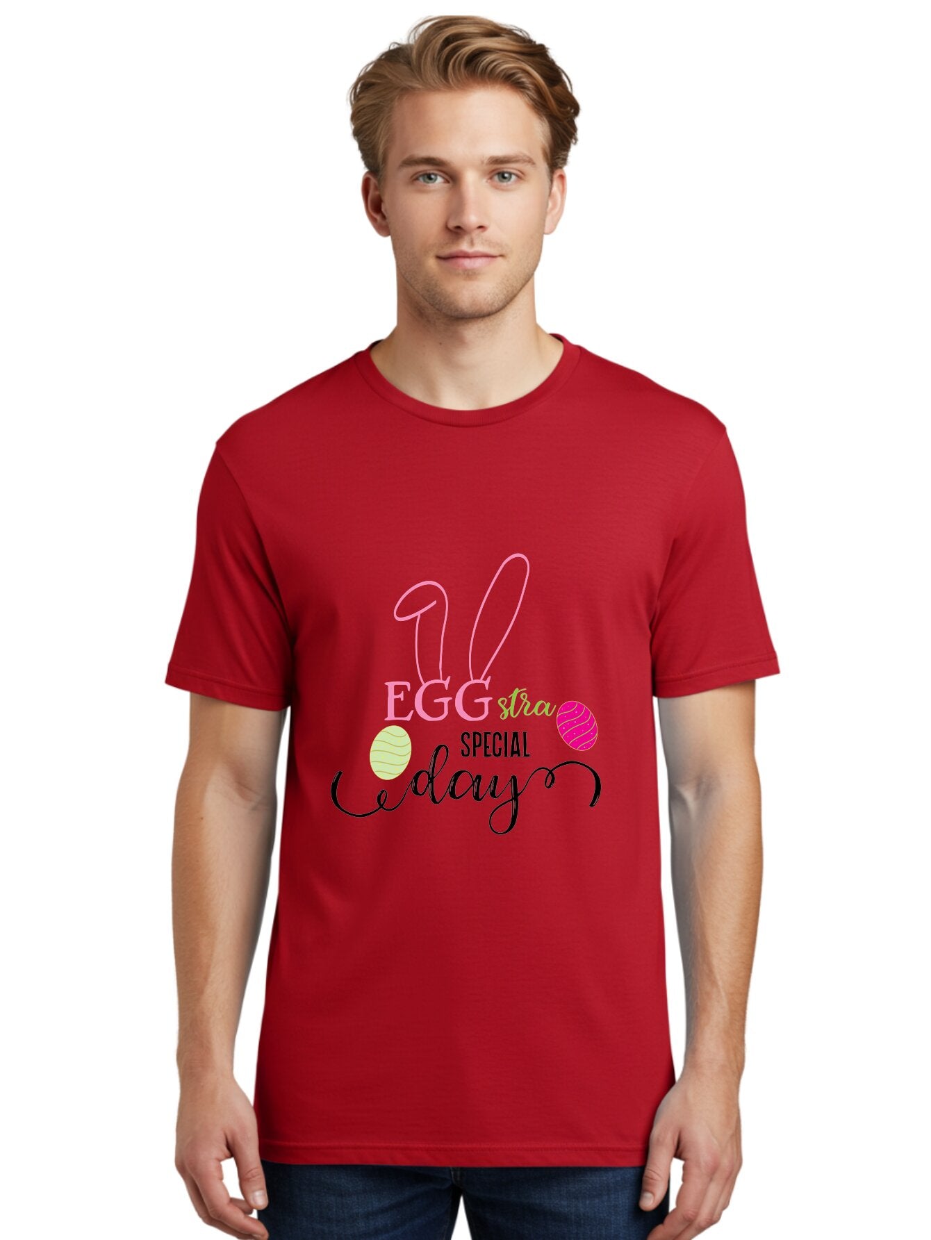 Eggstra-Special-Day Men'S Graphic Tee, 100% Cotton, Comfortable Casual Summer Wear, Machine Washable, Easter Eggs, Bunny Ears, Easter Celebration, Springtime Festivities, Holiday Graphics, Easter-Themed Decor, Festive Eggs, Easter Egg Hunt Aac684 28