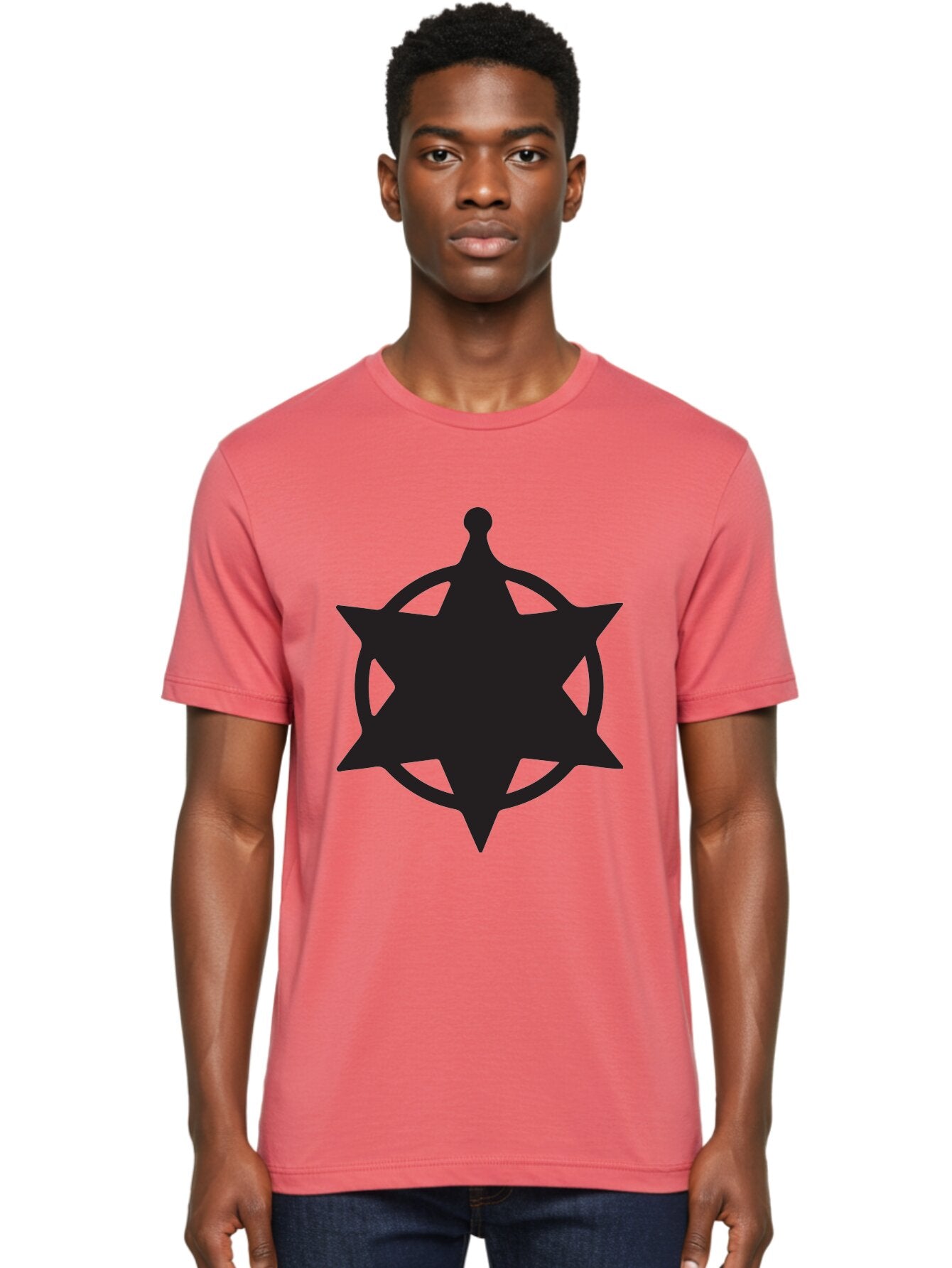 Eight-Pointed-Star-Symbol Men'S Graphic Tee, 100% Cotton, Comfortable Casual Summer Wear, Machine Washable, Chaos Symbol, Chaos Star, Eight Pointed Star, Occult Symbol, Pagan Symbol, Mystical Emblem, Abstract Art, Symbolic Representation Aac685 21