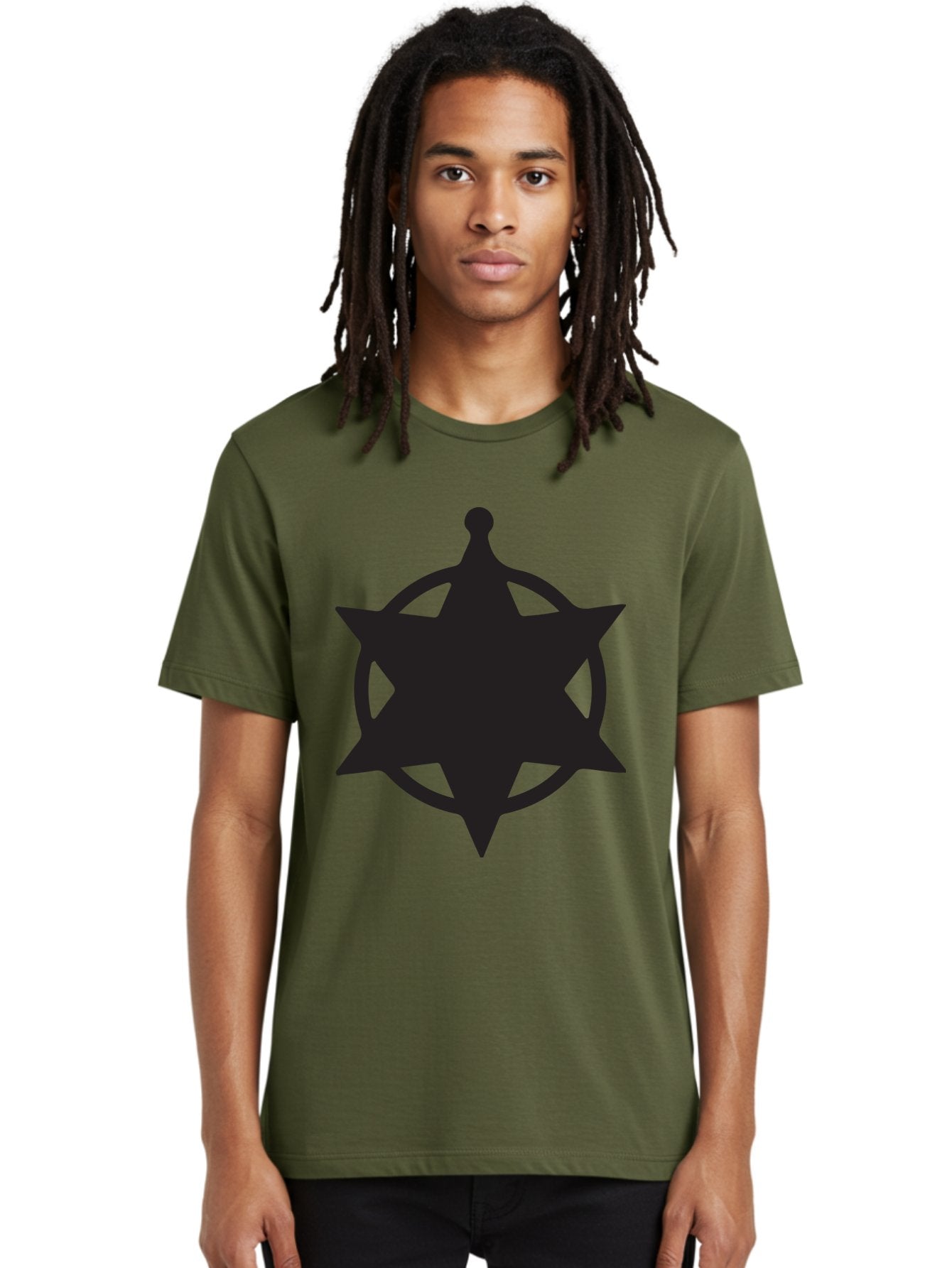 Eight-Pointed-Star-Symbol Men'S Graphic Tee, 100% Cotton, Comfortable Casual Summer Wear, Machine Washable, Chaos Symbol, Chaos Star, Eight Pointed Star, Occult Symbol, Pagan Symbol, Mystical Emblem, Abstract Art, Symbolic Representation Aac685 18