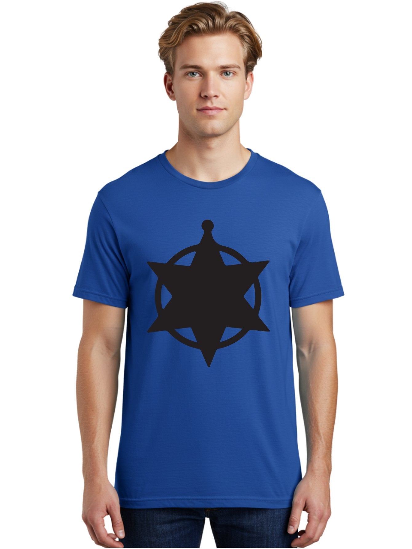 Eight-Pointed-Star-Symbol Men'S Graphic Tee, 100% Cotton, Comfortable Casual Summer Wear, Machine Washable, Chaos Symbol, Chaos Star, Eight Pointed Star, Occult Symbol, Pagan Symbol, Mystical Emblem, Abstract Art, Symbolic Representation Aac685 24