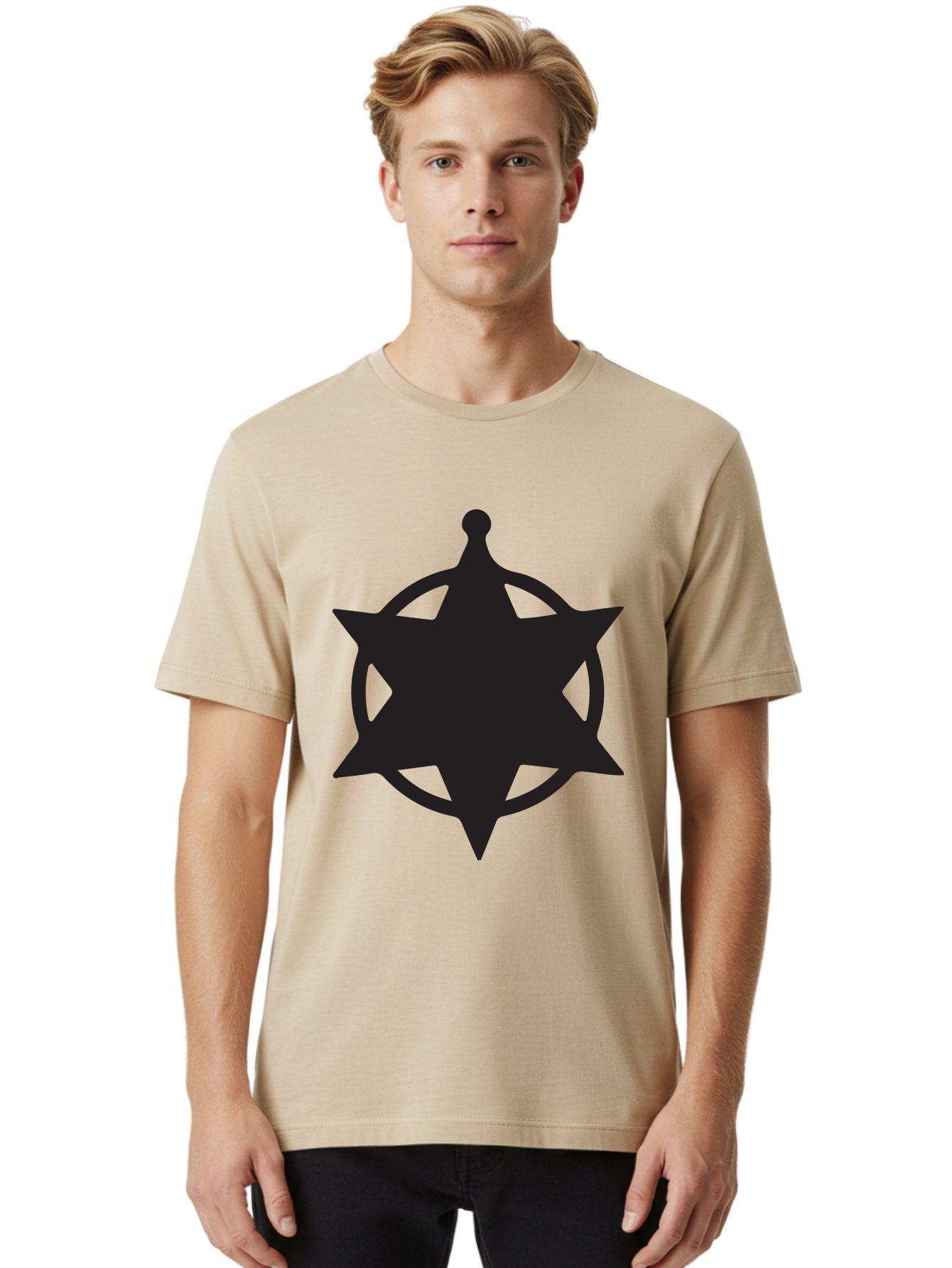 Eight-Pointed-Star-Symbol Men'S Graphic Tee, 100% Cotton, Comfortable Casual Summer Wear, Machine Washable, Chaos Symbol, Chaos Star, Eight Pointed Star, Occult Symbol, Pagan Symbol, Mystical Emblem, Abstract Art, Symbolic Representation Aac685 29