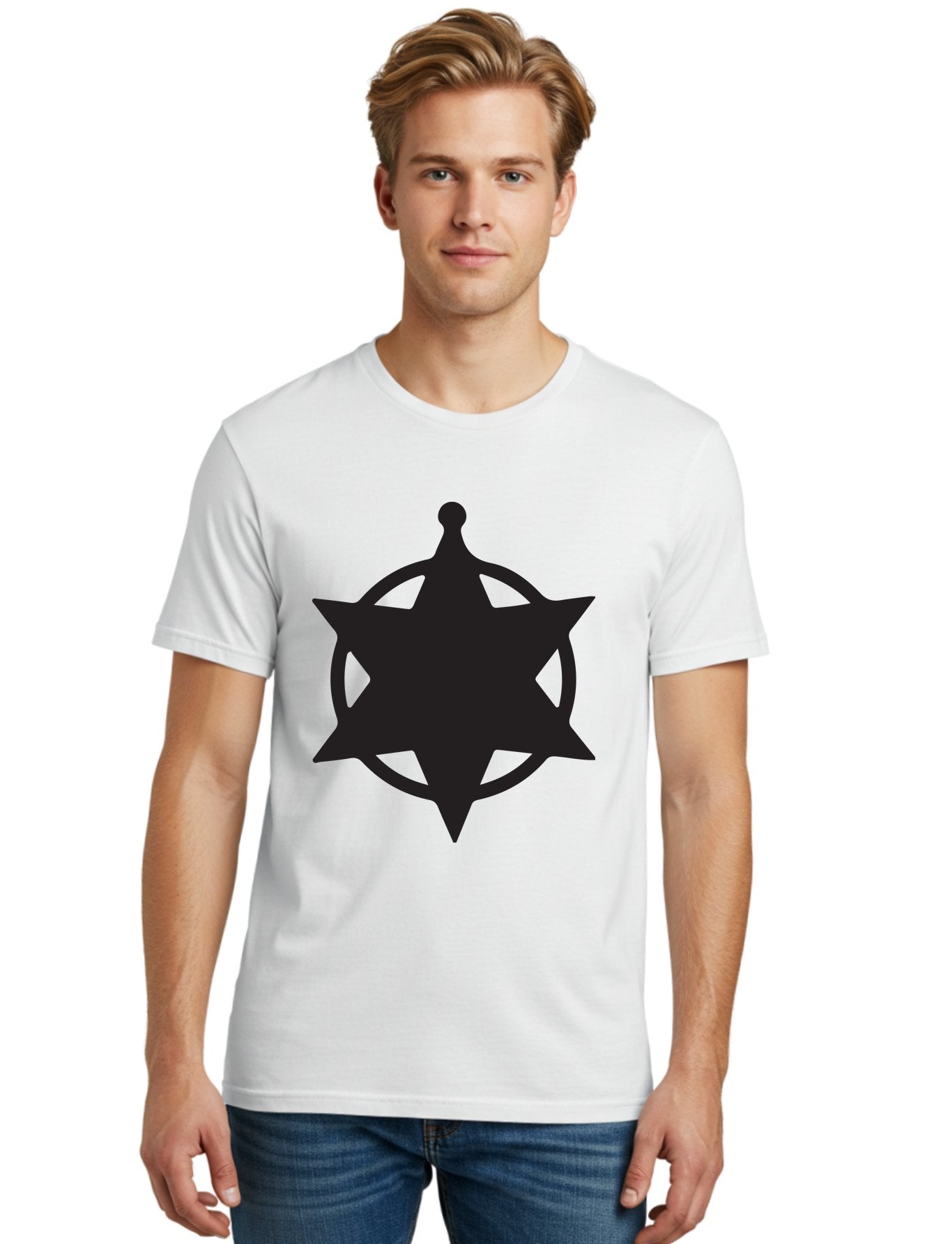 Eight-Pointed-Star-Symbol Men'S Graphic Tee, 100% Cotton, Comfortable Casual Summer Wear, Machine Washable, Chaos Symbol, Chaos Star, Eight Pointed Star, Occult Symbol, Pagan Symbol, Mystical Emblem, Abstract Art, Symbolic Representation Aac685 19