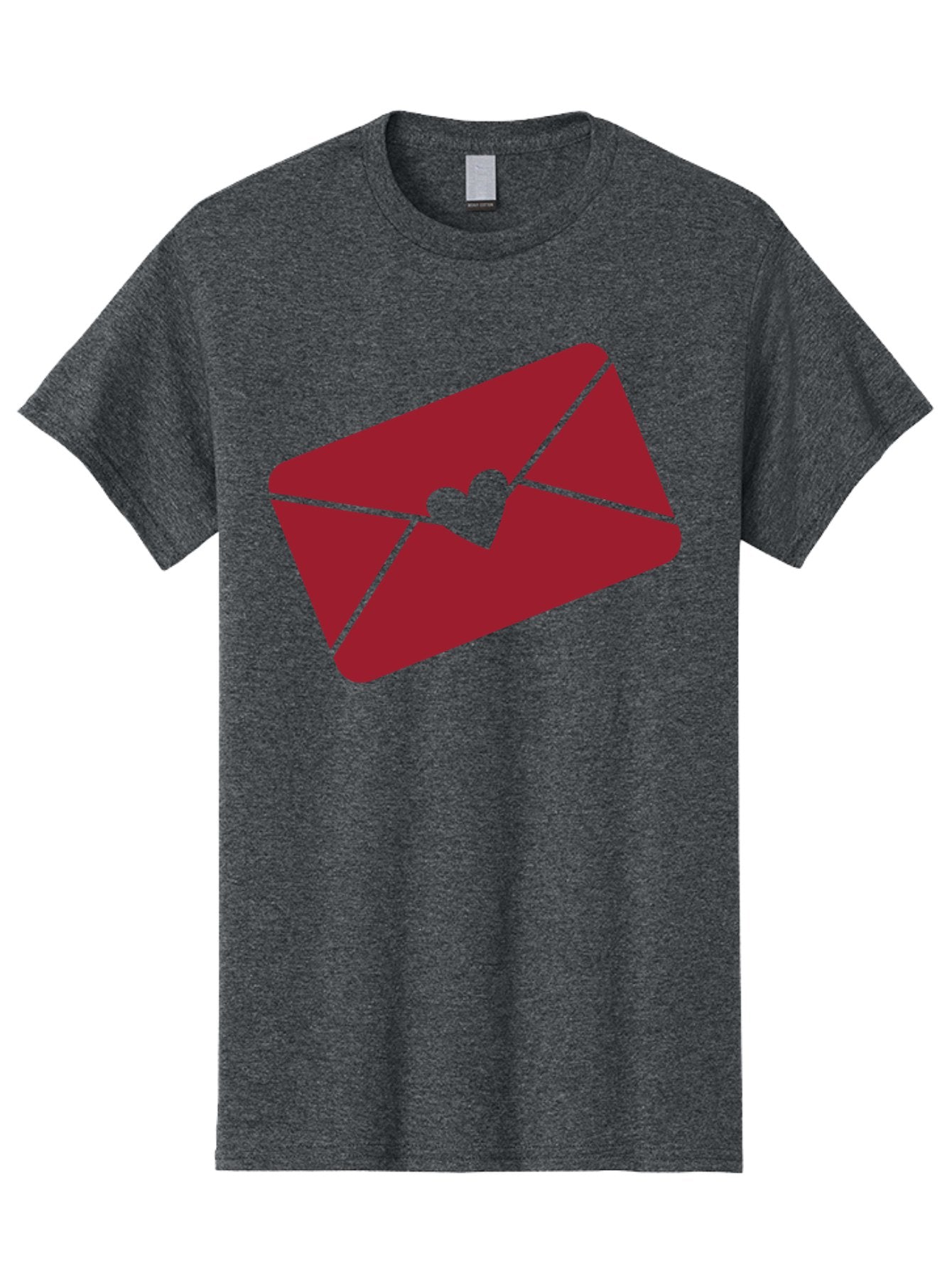 Envelope-With-Heart Men'S Graphic Tee, 100% Cotton, Comfortable Casual Summer Wear, Machine Washable, Love Letter, Romantic Gesture, Valentines Day Card, Heart Symbol, Sealed Envelope, Affectionate Message, Digital Illustration, Aac689