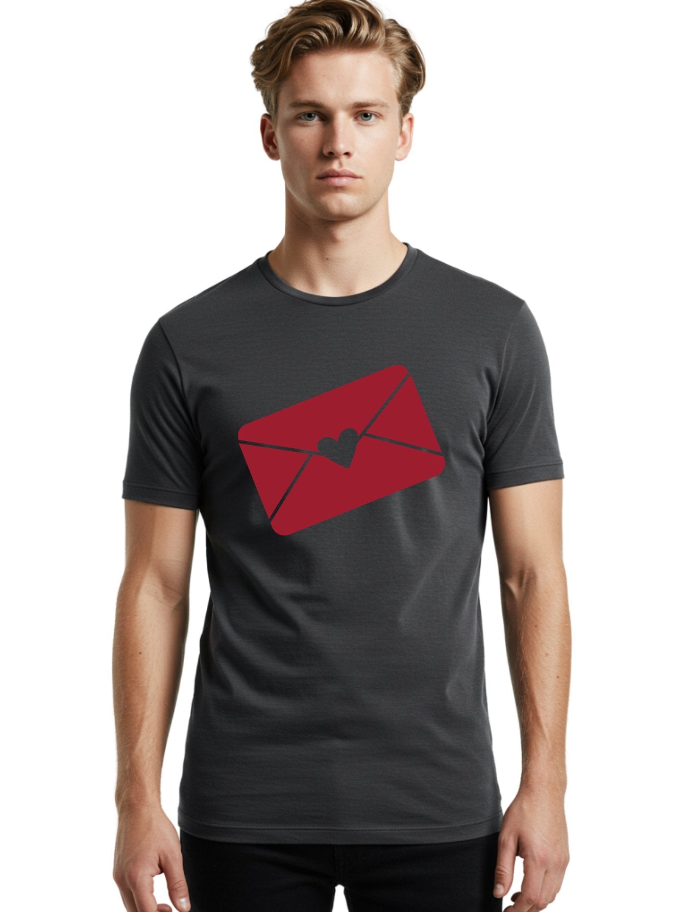 Envelope-With-Heart Men'S Graphic Tee, 100% Cotton, Comfortable Casual Summer Wear, Machine Washable, Love Letter, Romantic Gesture, Valentines Day Card, Heart Symbol, Sealed Envelope, Affectionate Message, Digital Illustration, Aac689 21